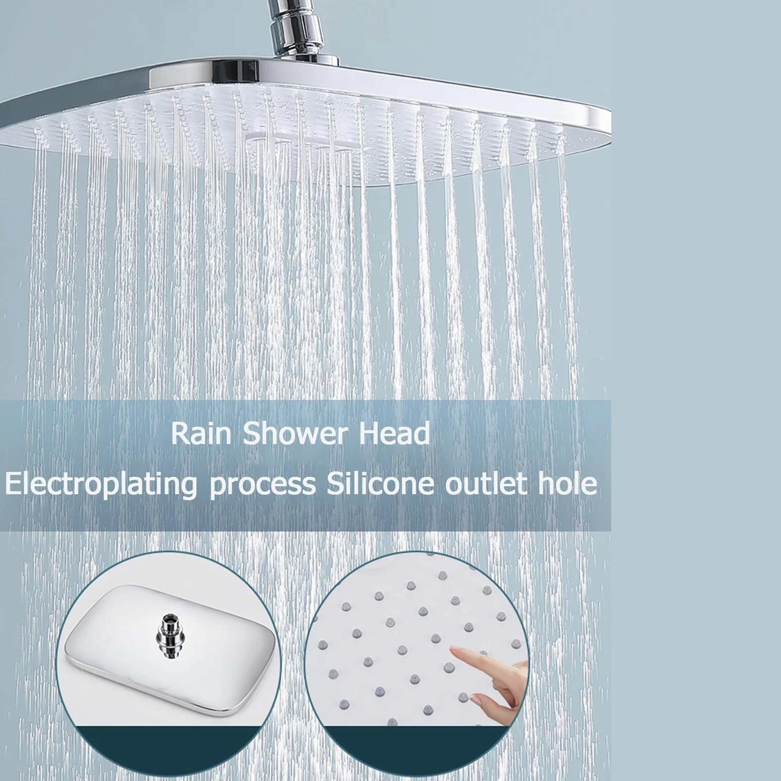 Sistema Doccia, Set Rubinetto Grigio, 4 funzioni, Kit di Montaggio a Parete con soffione Portatile a 3 modalità, doccetta per Bidet a Pioggia