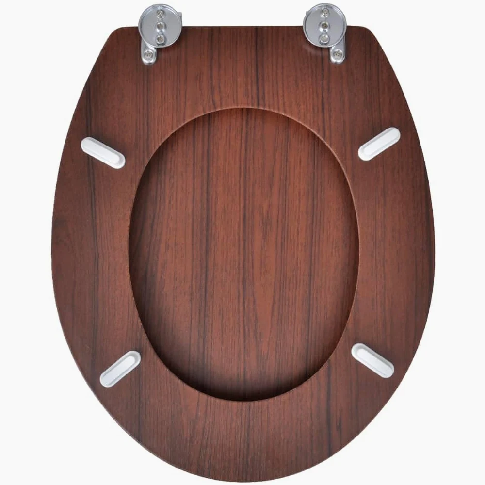 Sedili WC con coperchi 2 pezzi MDF Marrone 02_0002946