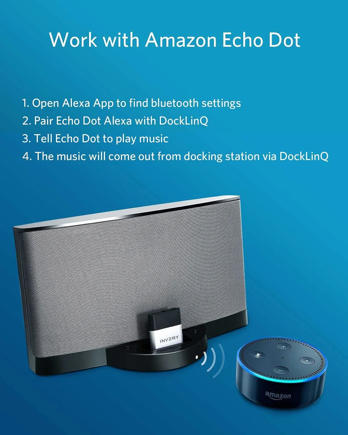 DockLinQ Pro Bluetooth 5.0 aptX Adattatore Ricevitore a Bassa Latenza per Bose Sounddock 30 pin Musica Docking Station