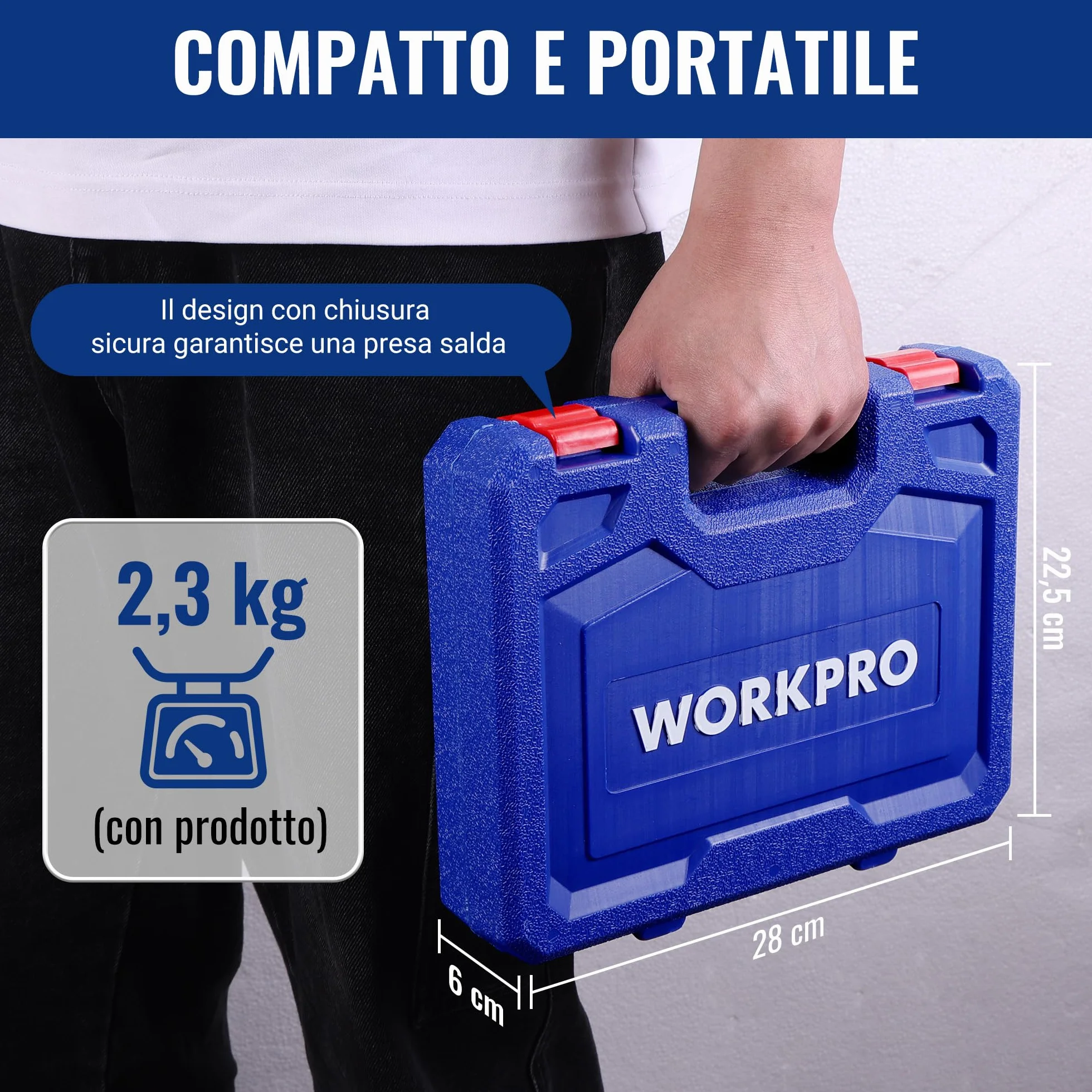WORKPRO Set 15 punte trapano SDS-Plus per cemento muratura martello perforatore