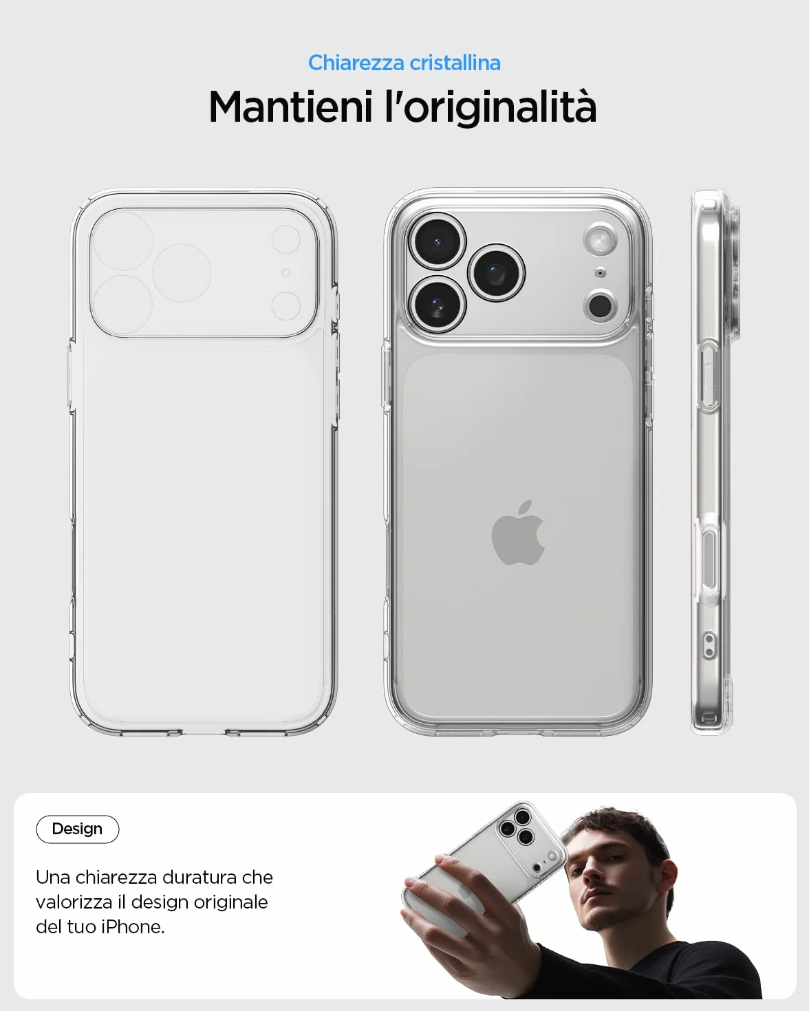 Spigen Cover Ultra Hybrid Compatibile con iPhone 17 Pro Max - Trasparente