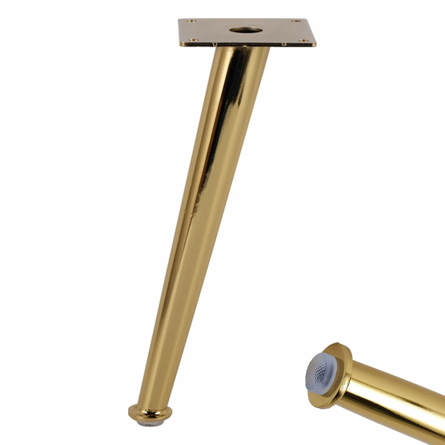 Generico Gambe per Mobili 30 cm Oro 4 Pezzi Supporto Piedini per Tavolo Dorati Superficie in Ferro Galvanizzato Piedini per Divano Altezza: 10-30 cm Piedini per Mobile Divano 30 cm/11,8"