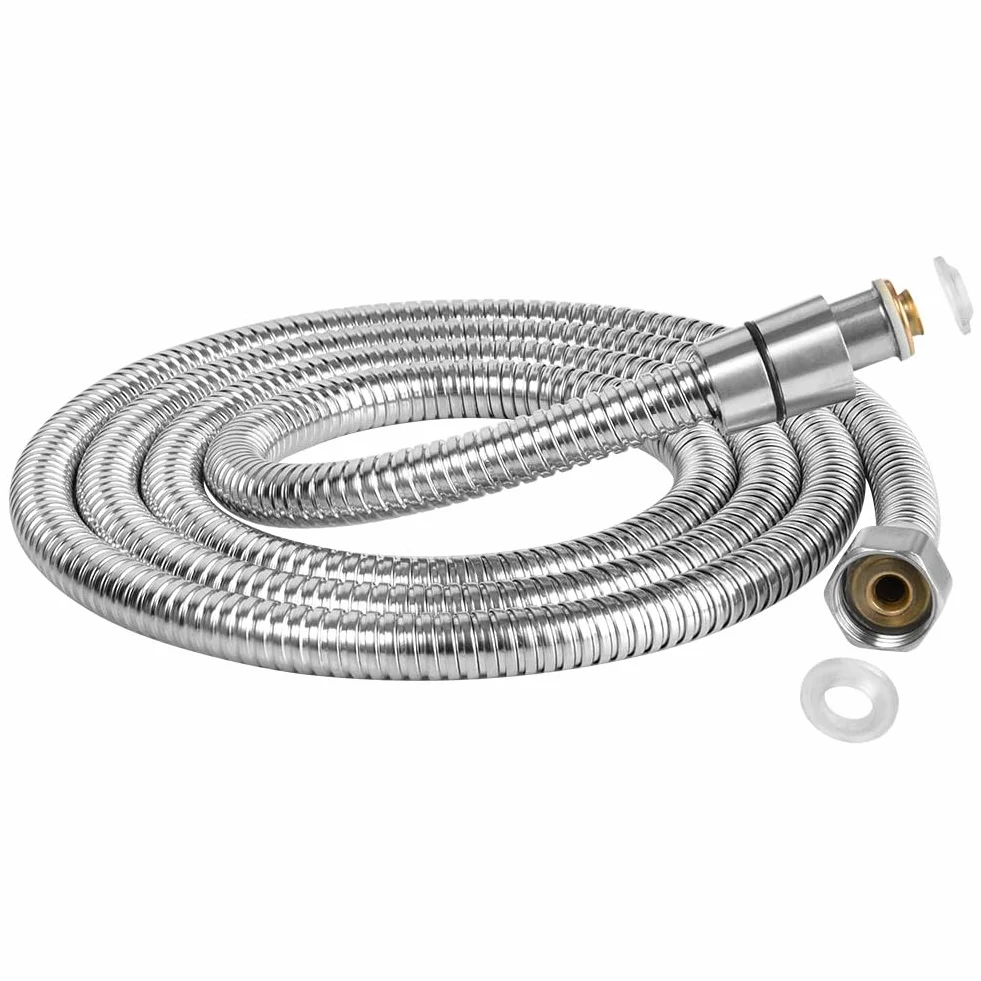 OSDUE Flessibile Doccia,200cm Universale G1/2 Ricambio Tubo Acciaio inossidabile 304 Interfaccia Standard a 4 Punti Doccia Tubo Prolunga Tubo del Rubinetto Antitorsione Resistente Alta Temperatura