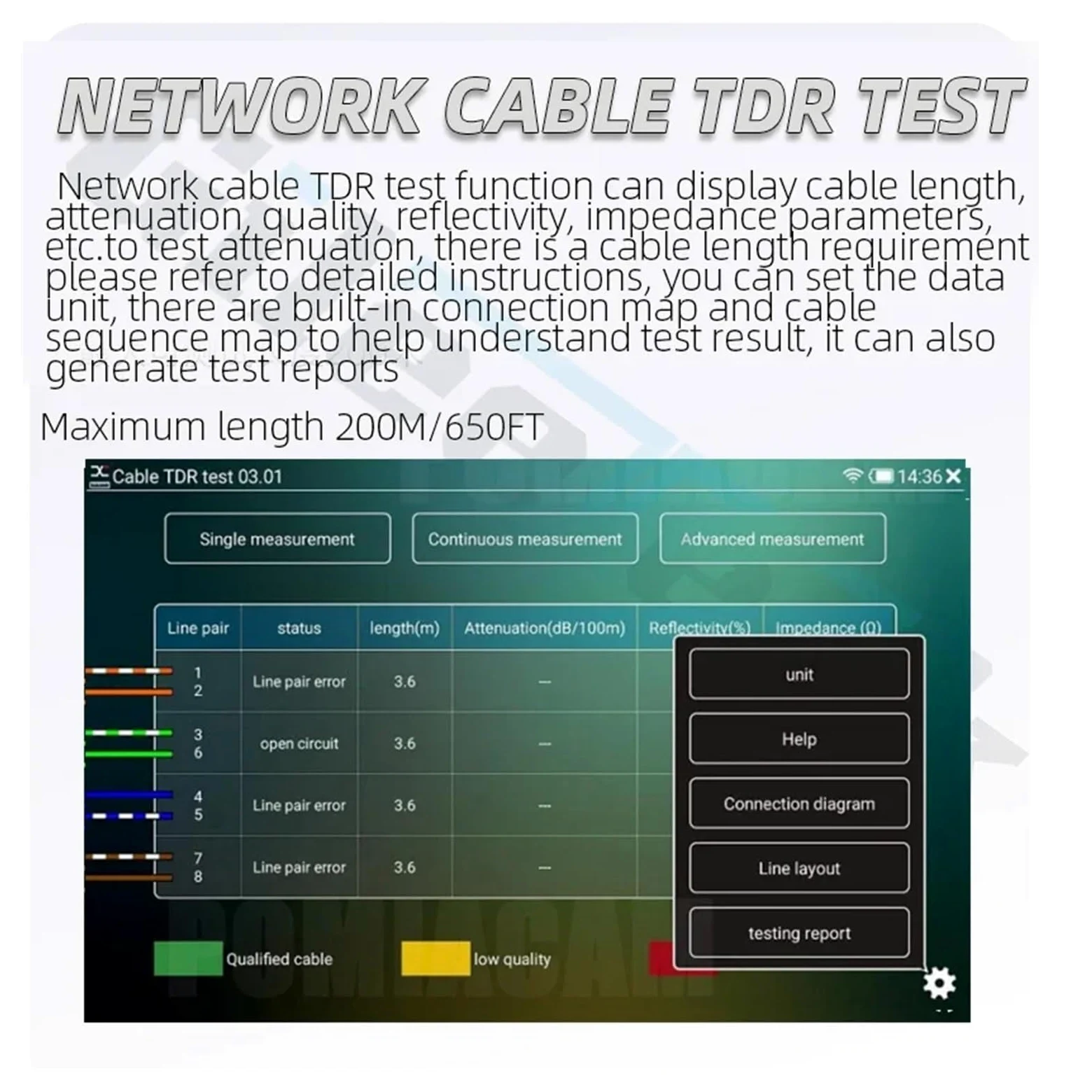 CCTV Tester, Tester CCTV IPCX-ACT H.265 4K 8MP IPC/TVI/CVI/AHD/CVBS Touch Sn Da 7 Pollici Supporto IPC Multifunzione ALL-In-One