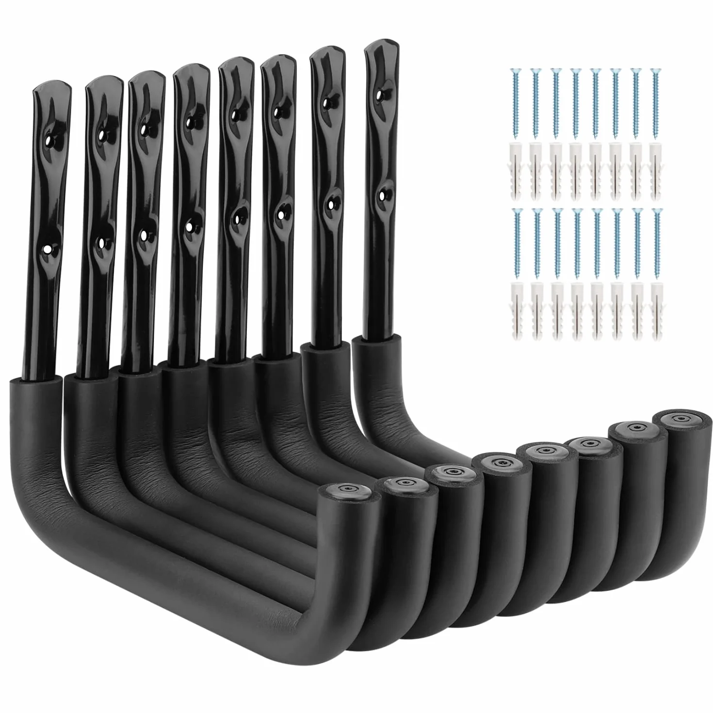 8 ganci per scale, 25 cm, per garage, organizer da parete, resistente, per utensili, pieghevole, per sedie, biciclette, sci, attrezzi