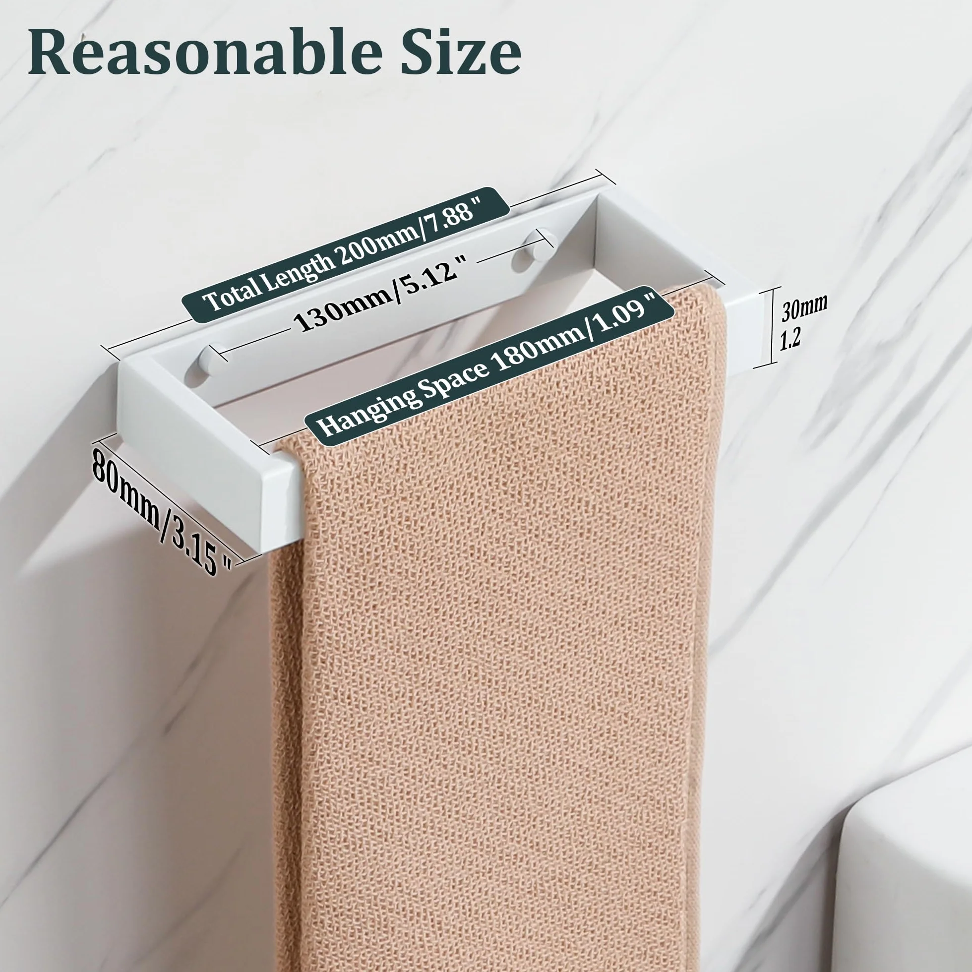 SAYAYO Porta Asciugamani Bagno Bianco 20CM Anello Portasciugamani Bidet Acciaio Inox