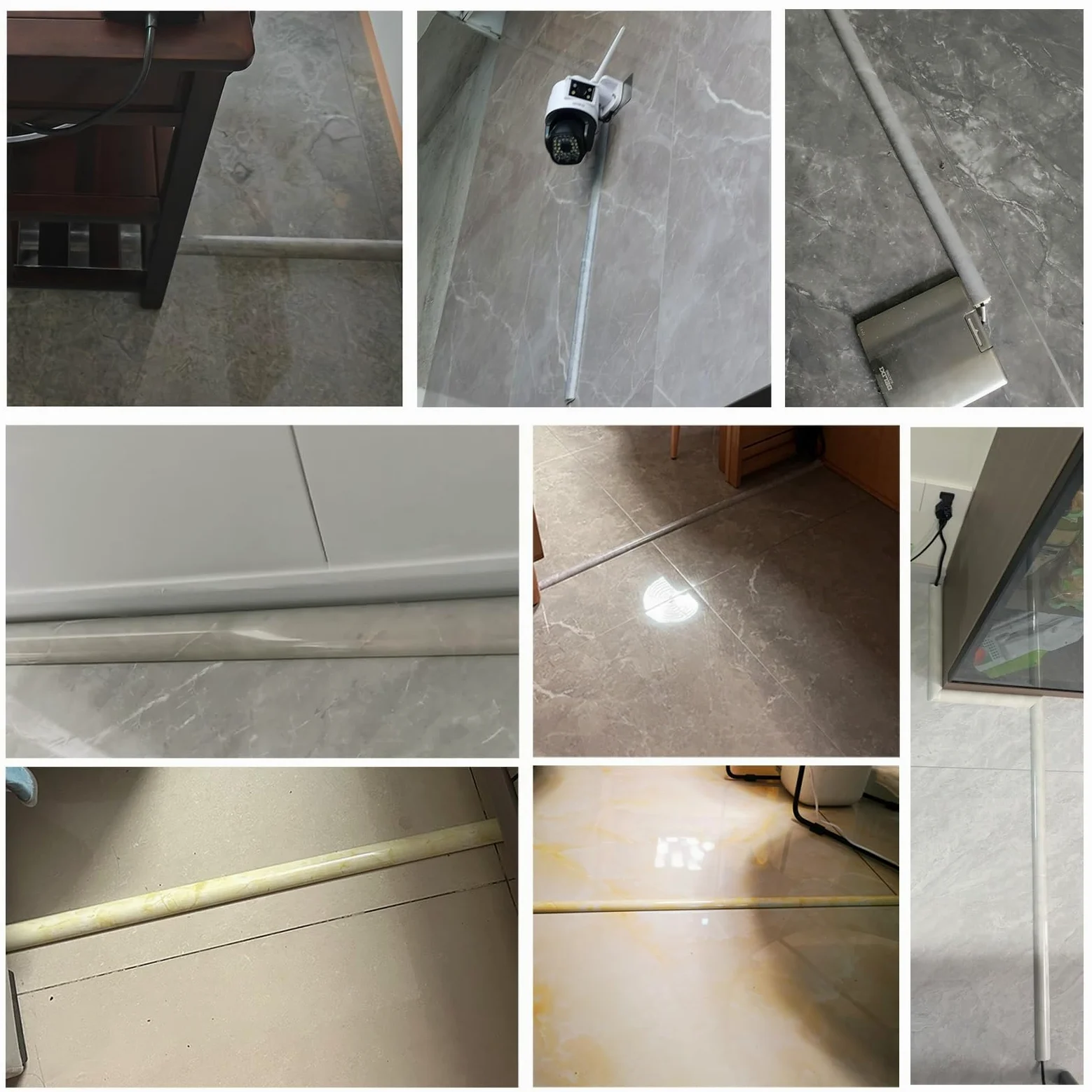 Passacavi Gestione dei cavi per canaline, Copricavo autoadesivo in PVC rigido a forma di mezzo tondo per contenere 1 cavo, Copri cavo di alimentazione Canale per cavi a pavimento (Color : Style 7, S