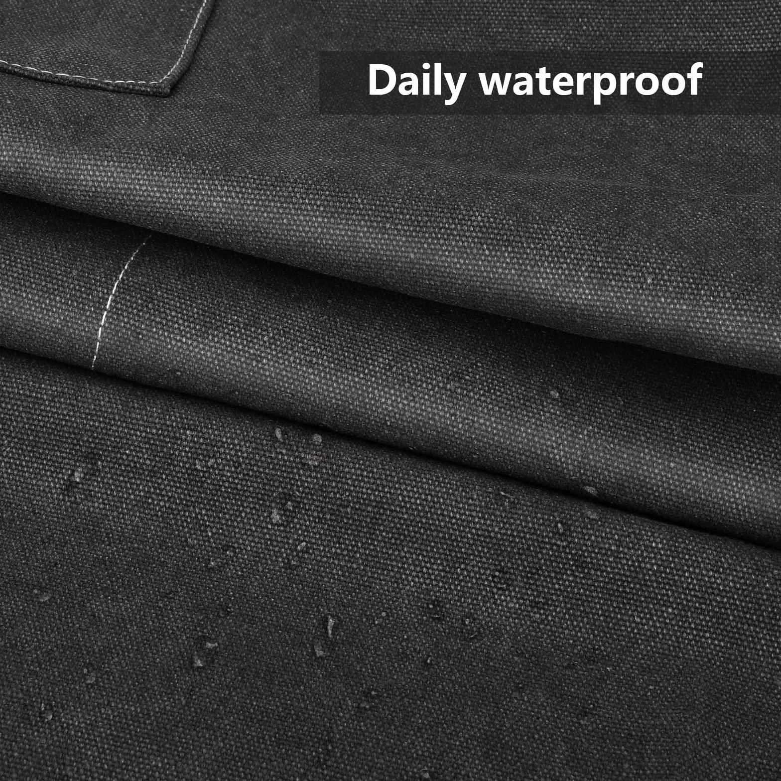 Grembiule da Lavoro, Grembiule Donna/Uomo Durevole di Tela con 3 Tasche per Falegname Tatuatore Fabbro Pittore Barista, Design a Tracolla, Adatto per Casa Lavoro Campeggio all'Aperto - Nero