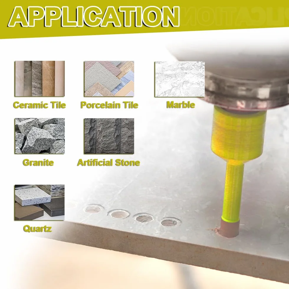 SANLEETEK Punte per Trapano Diamantate 10mm M14 5 pezzi per Ceramica Porcellana Marmo Granito