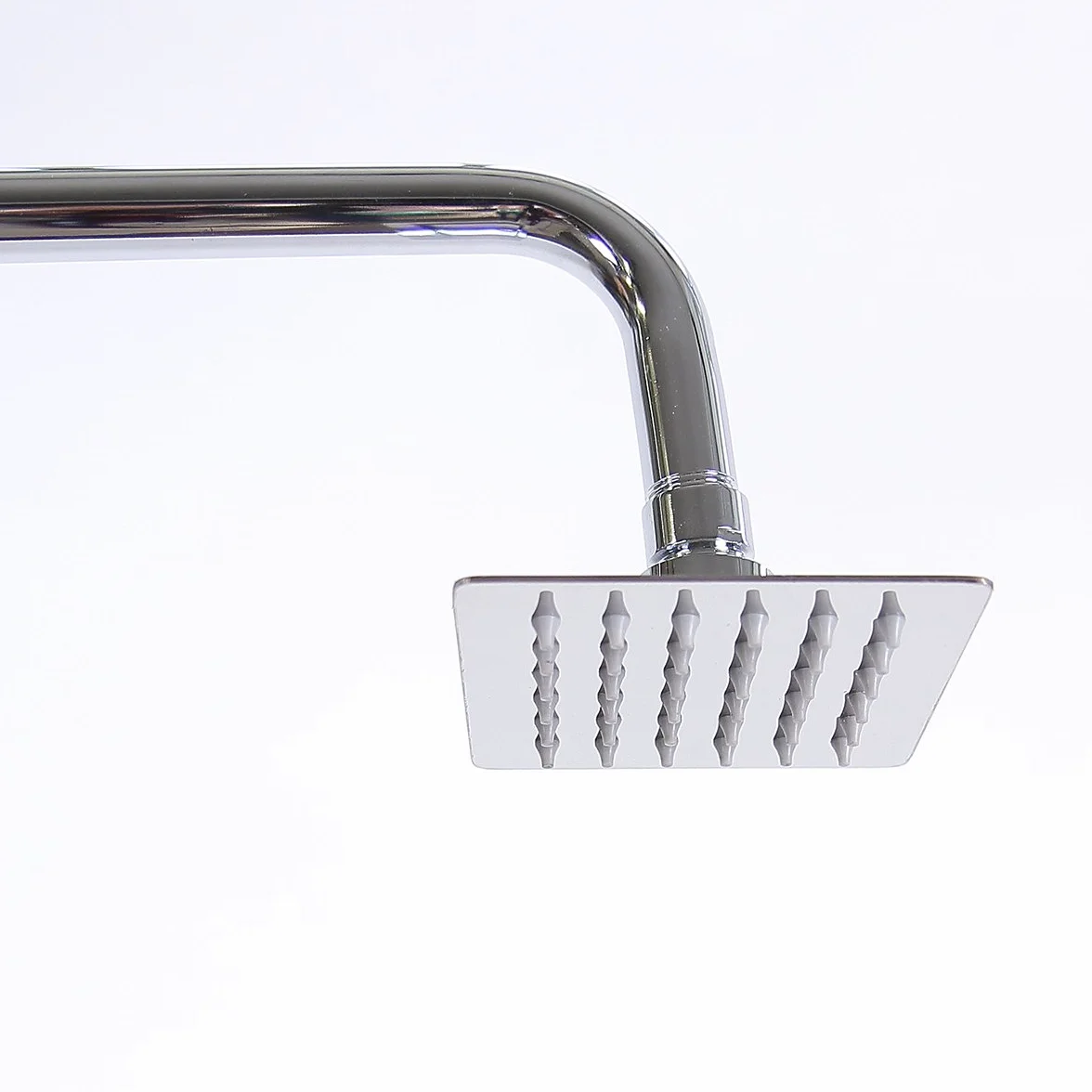 Doccia a pioggia rettangolare 10x10 cm 36 ugelli anticalcare acciaio inox cromato lucido 1 regolazione