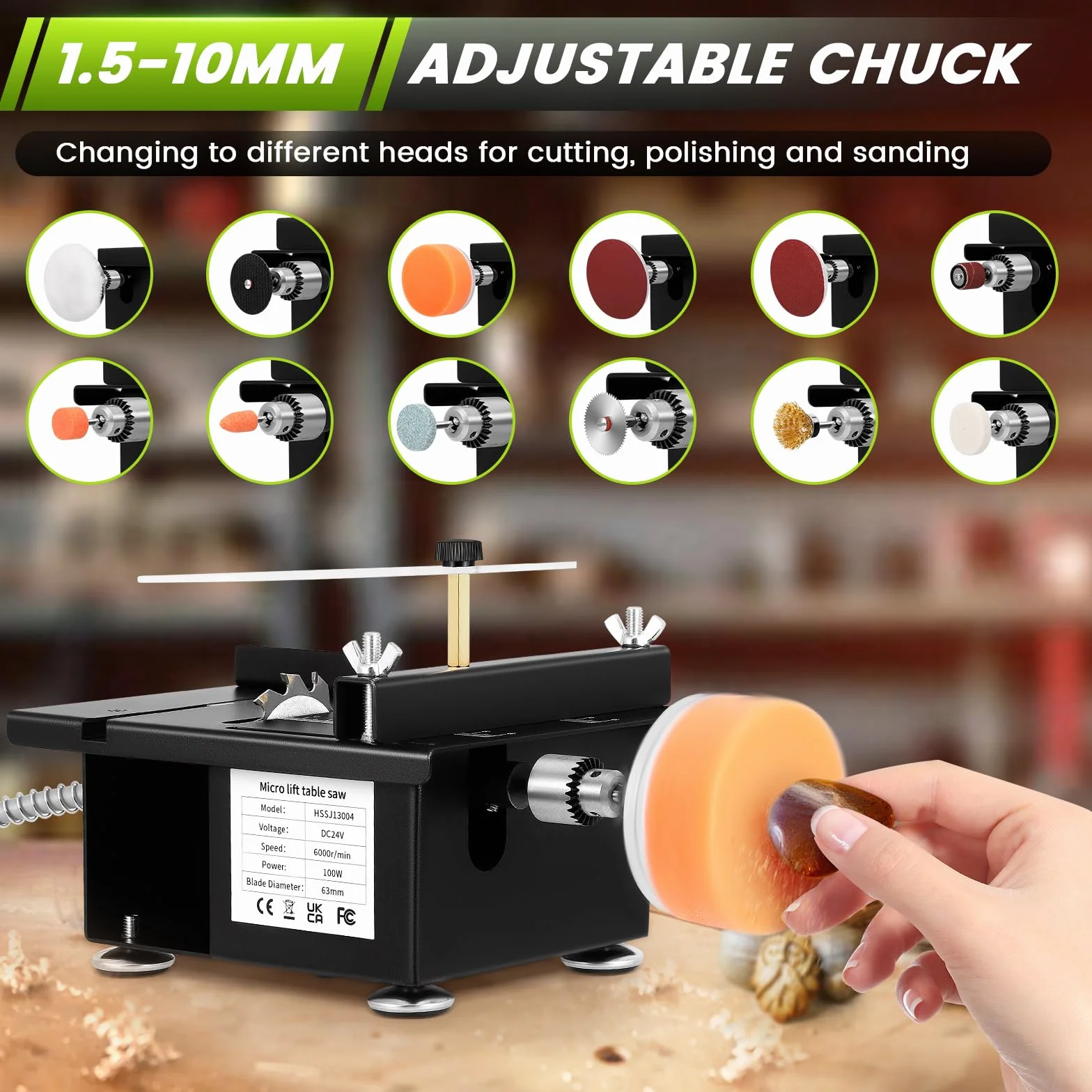 Mini sega circolare da tavolo 100W 0.1mm-16mm Multifunzione piccola macchina da taglio Lavorazione del legno acrilico modello di precisione