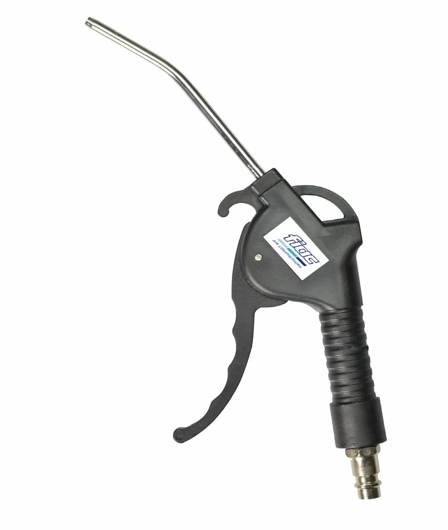 FIAC Pistola Aria Compressa 3,8mm Ugello Canna Curva 10cm 8 Bar Nero