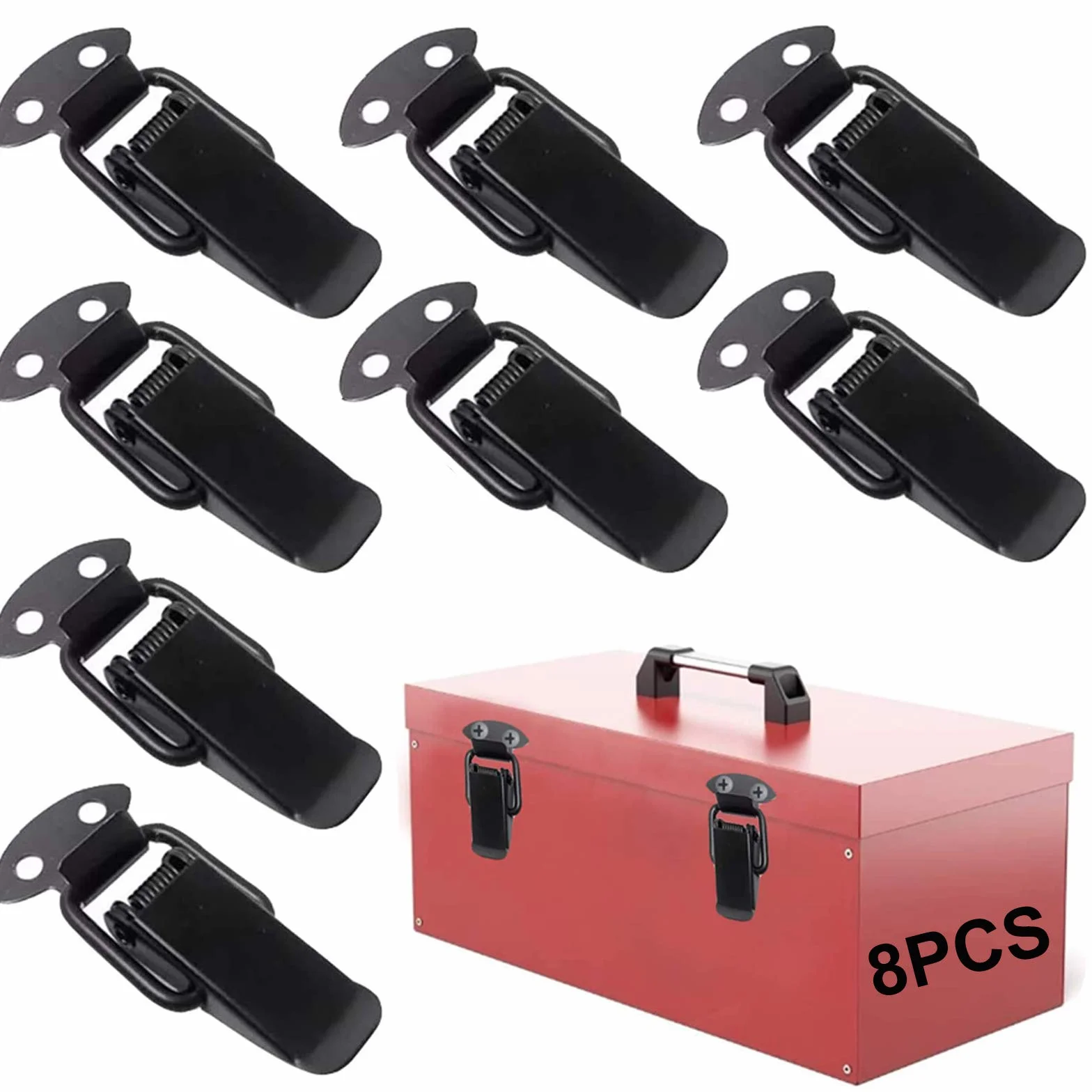 Moraillon Chiusura 8 Pz Serratura Tensione In Acciaio Inox Serratura Cassa Blocco Leva Bloccaggio Dondolo Chiusura Per Scatola Cassetto Armadio Cassetto Cassetta Strumenti Schwarz