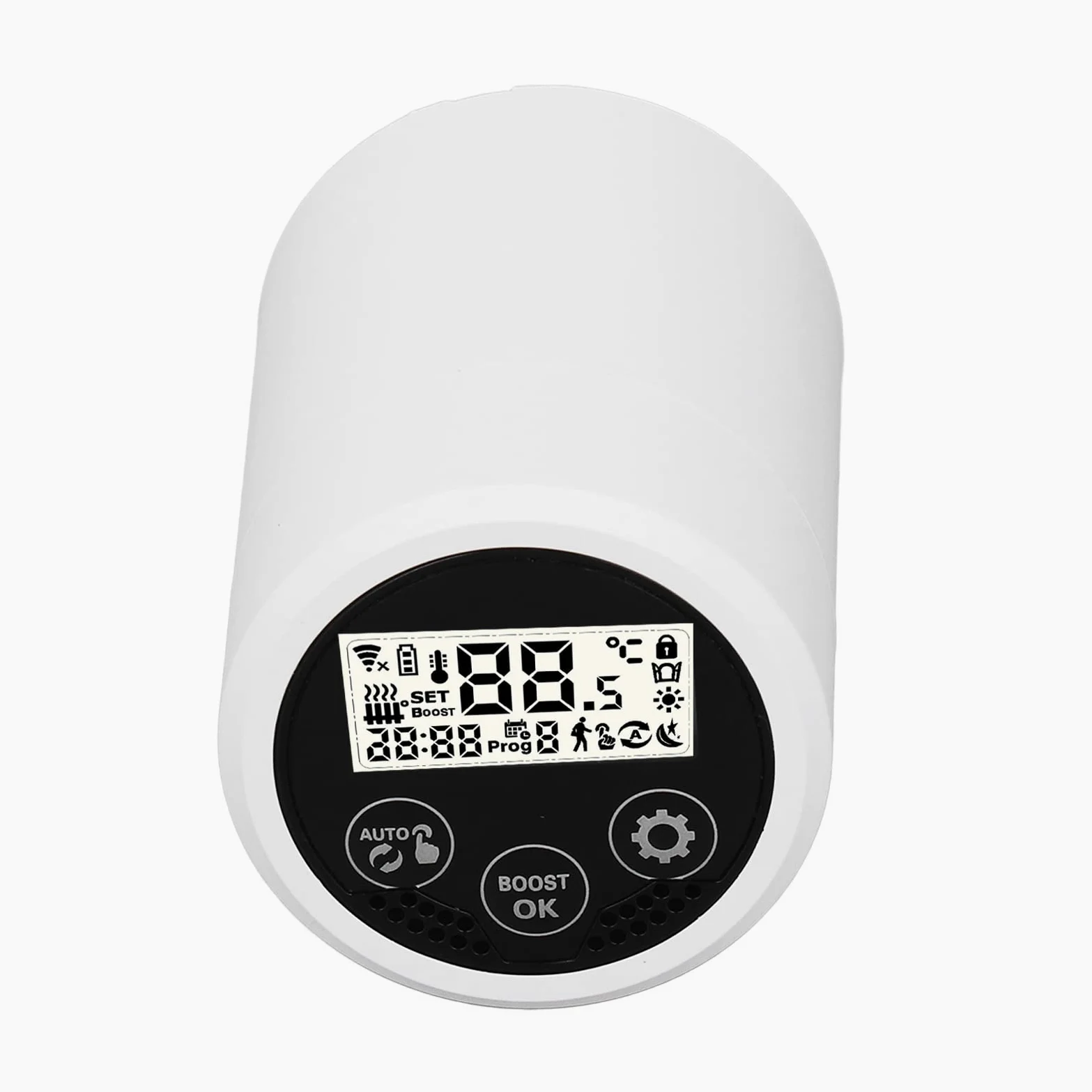 Acouto Valvola per Radiatore Intelligente, Valvola Termostatica Digitale ABS per, Controllo Tramite App Mobile, Controllo Vocale, Ideale per la Gestione della Temperatura di Casa e Hotel