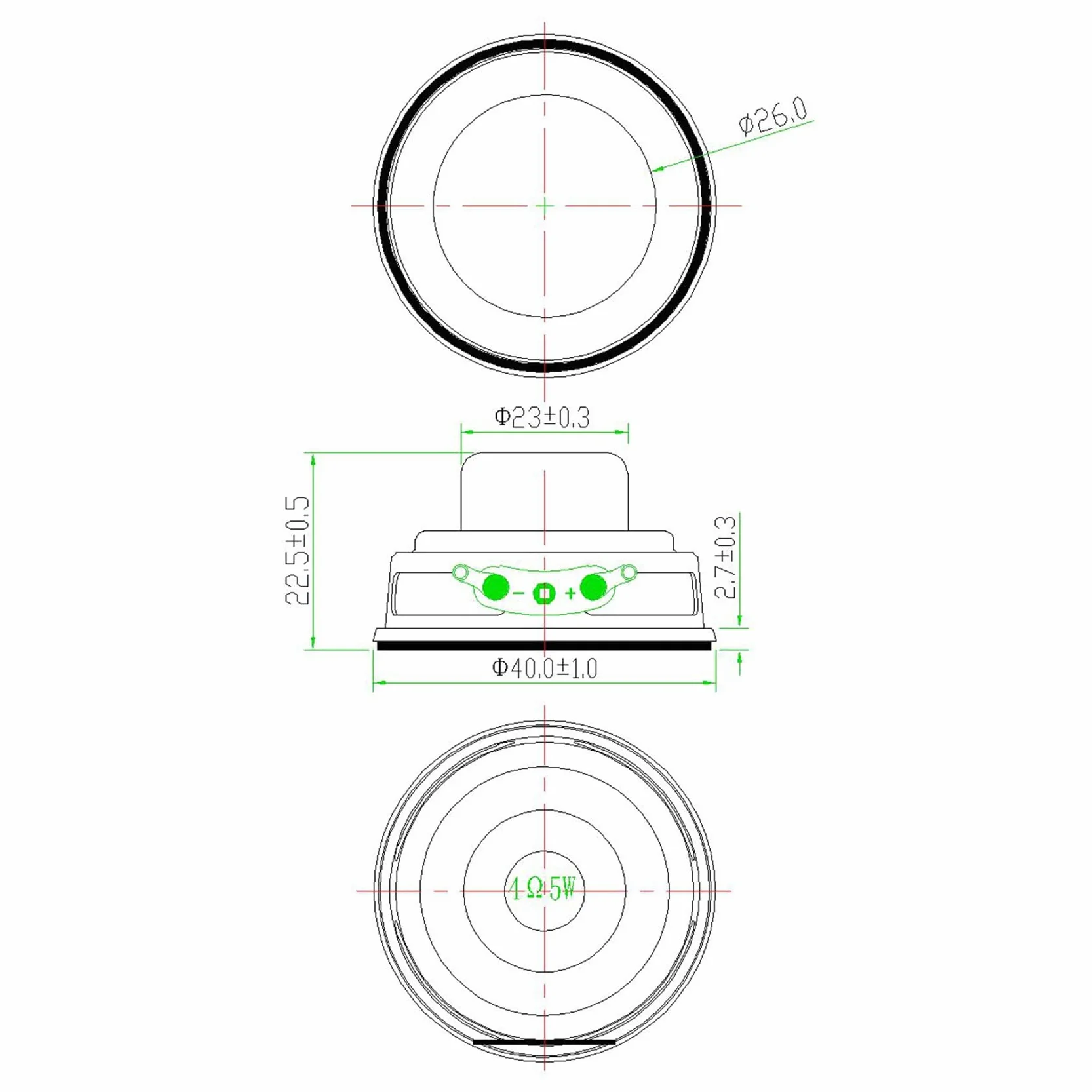 2 Altoparlanti Audio 4Ω 5 W 40 mm 1,5 Pollici Full Range Multimedia Altoparlante Fai da Te Mini Altoparlanti per Home Theater