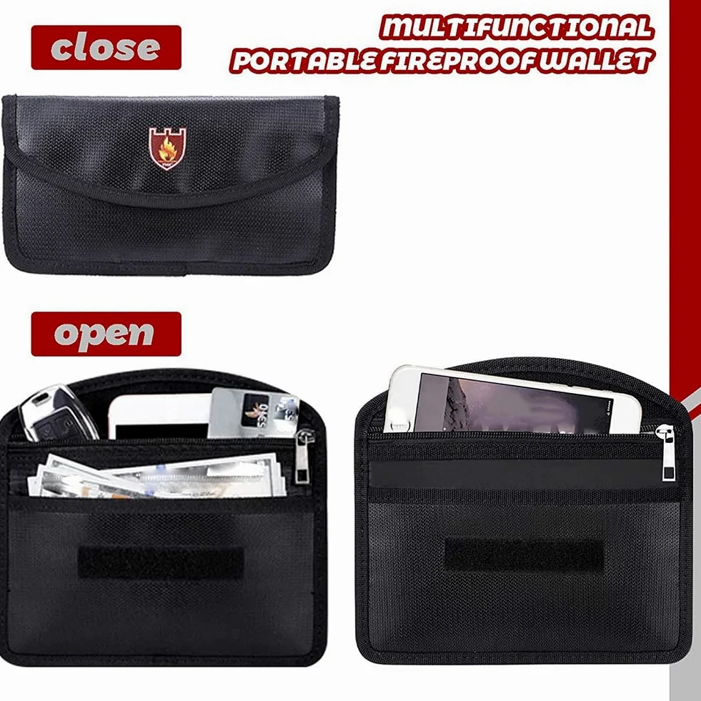 Cartelle refrattarie, scatola portadocumenti ignifuga e impermeabile con tasca, borsa ignifuga con serratura