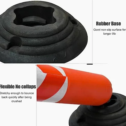 Generico Confezione da 2 dissuasori di Sicurezza Stradale, 80 cm (31,5 Pollici), Flessibili, in plastica Riflettente, Ideali per vialetti, parcheggi, Controllo della Folla e paletti stradali - Resist
