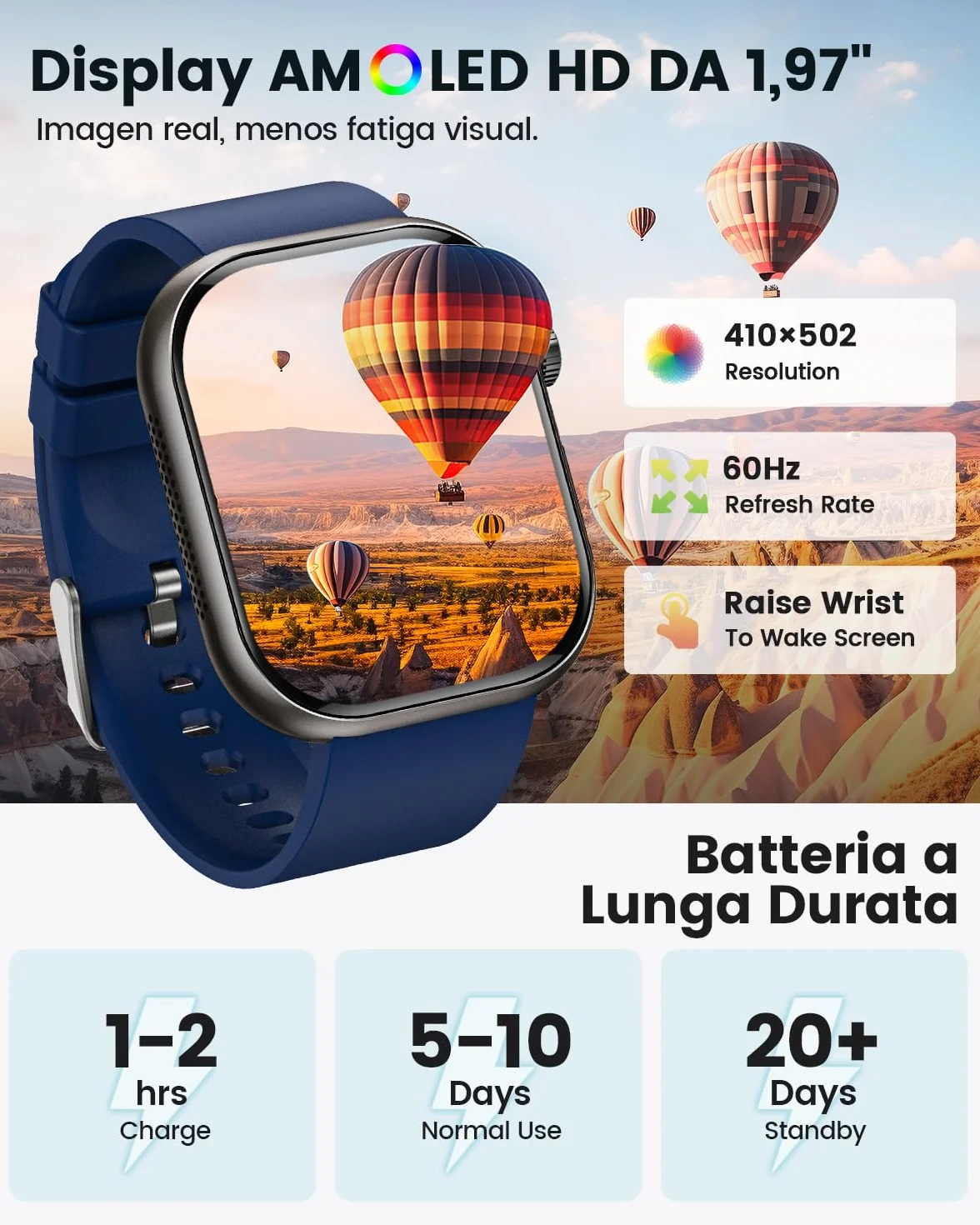 2026 Nuovo Smartwatch Uomo con ECG, HRV, 𝐆li𝐜𝐞m𝐢𝐚, Pressione Sanguigna, 1,97" AMOLED Salute Orologio Fitness con Monitoraggio 24H Cardiofrequenzimetro, SpO2, Sonno, BMI, Temperatura, iOS Android