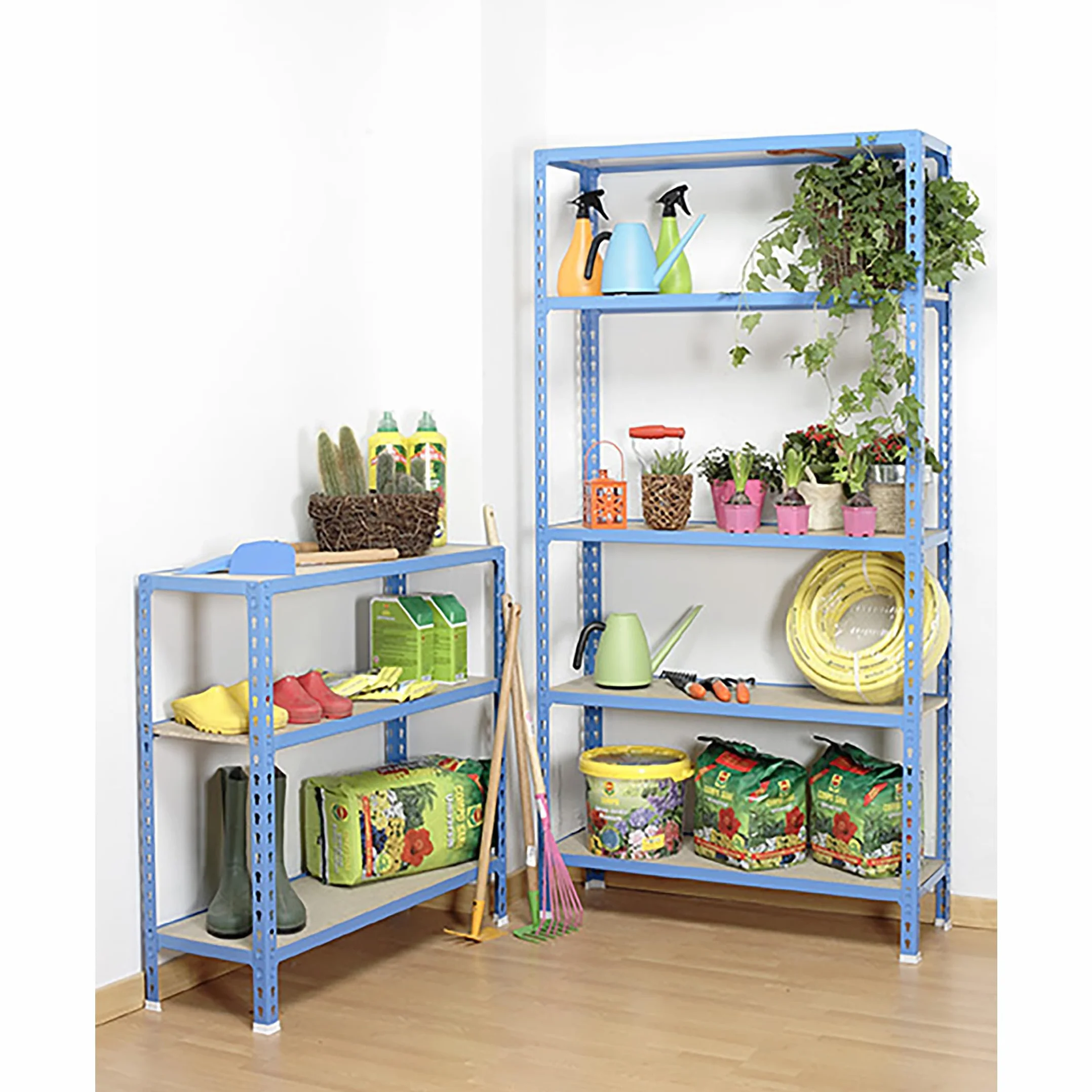 Simon Rack Scaffale Metallo 6 Ripiani 150 kg 2500x900x300 mm Blu Legno