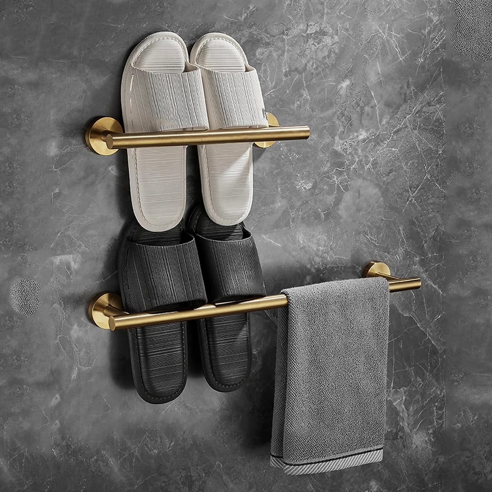 Portasciugamani in acciaio inox SUS304, 30 cm, per bagno e cucina, finitura spazzolata, 60 cm, design moderno salvaspazio ed elegante