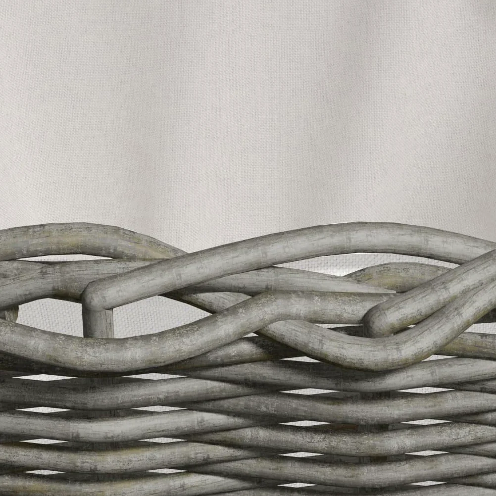 Cesto per legna con manici in vimini, 59 x 42 x 28 cm, grigio, scaffale per legna da ardere, per riporre la legna da ardere, per tenere in ordine accanto al camino, per interni ed esterni
