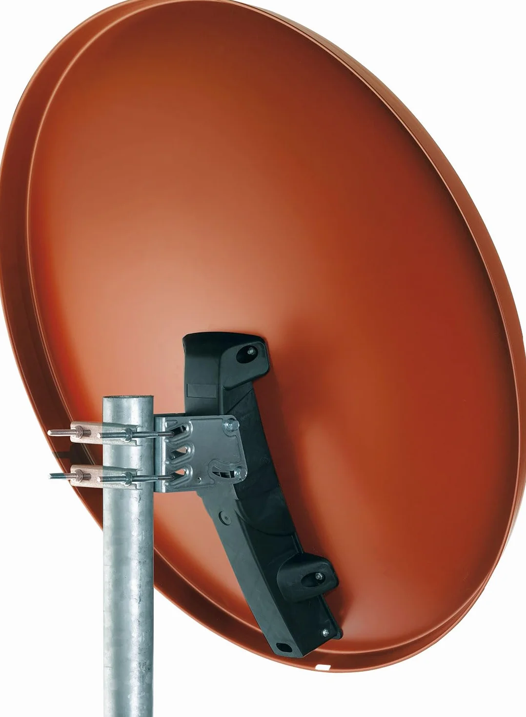 SCHWAIGER 555 Sistema SAT Set satellitare Parabola Quad LNB digitale 8x F-plug 7mm Antenna SAT in alluminio Set completo Mattone rosso 74,5 x 84,5 cm