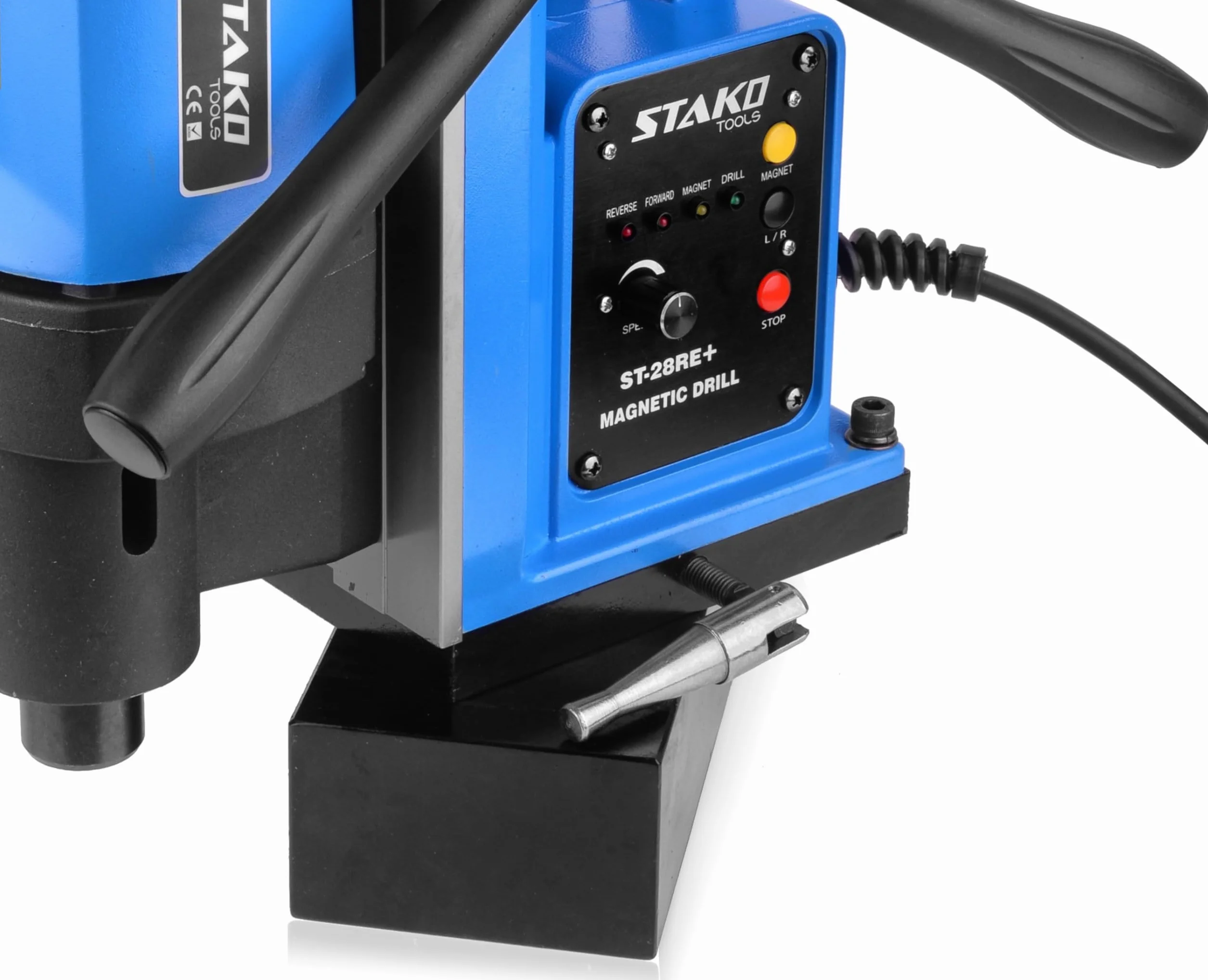 STAKO Trapano magnetico 1800 W ST-28RE+ Ø 80 mm 16500N Weldon 19 mm MK3 mandrino B16 3-16 mm Set 2
