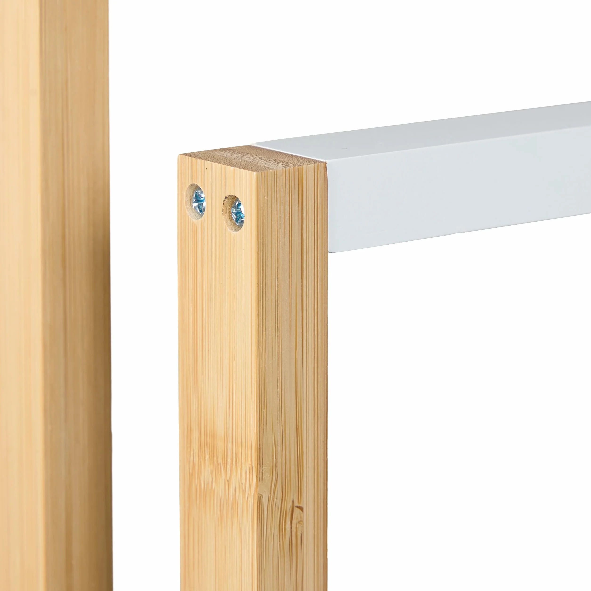 Relaxdays Piantana Portasciugamani in bambù da Bagno, 4 Bracci Appendi Asciugamani, HLP: 82x55x31 cm, Bianco Naturale