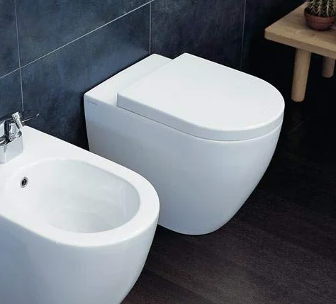 Copriwater per FLAMINIA LINK come ORIGINALE AVVOLGENTE TERMOINDURENTE BIANCO cerniera inox normale o rallentata soft close