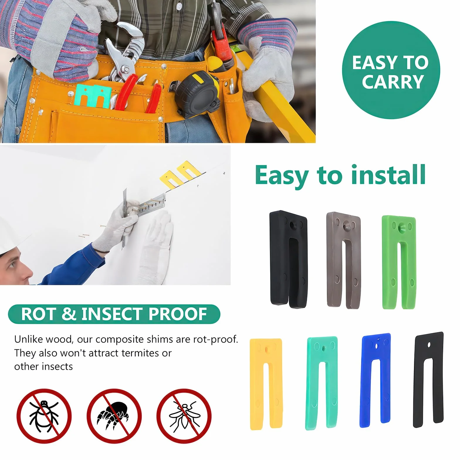 Set Distanziatori in Plastica Assortiti 1-10 mm Spessori a U per Finestre