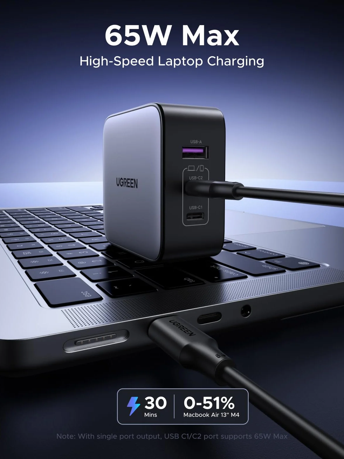 UGREEN Nexode 65W Caricatore da Viaggio con Adattatori Universali Internazionale Compatibile MacBook Pro Air iPad iPhone 17 Pro Max Air 16 15 14 13 Galaxy S26 25 24 Pixel 10 Pro