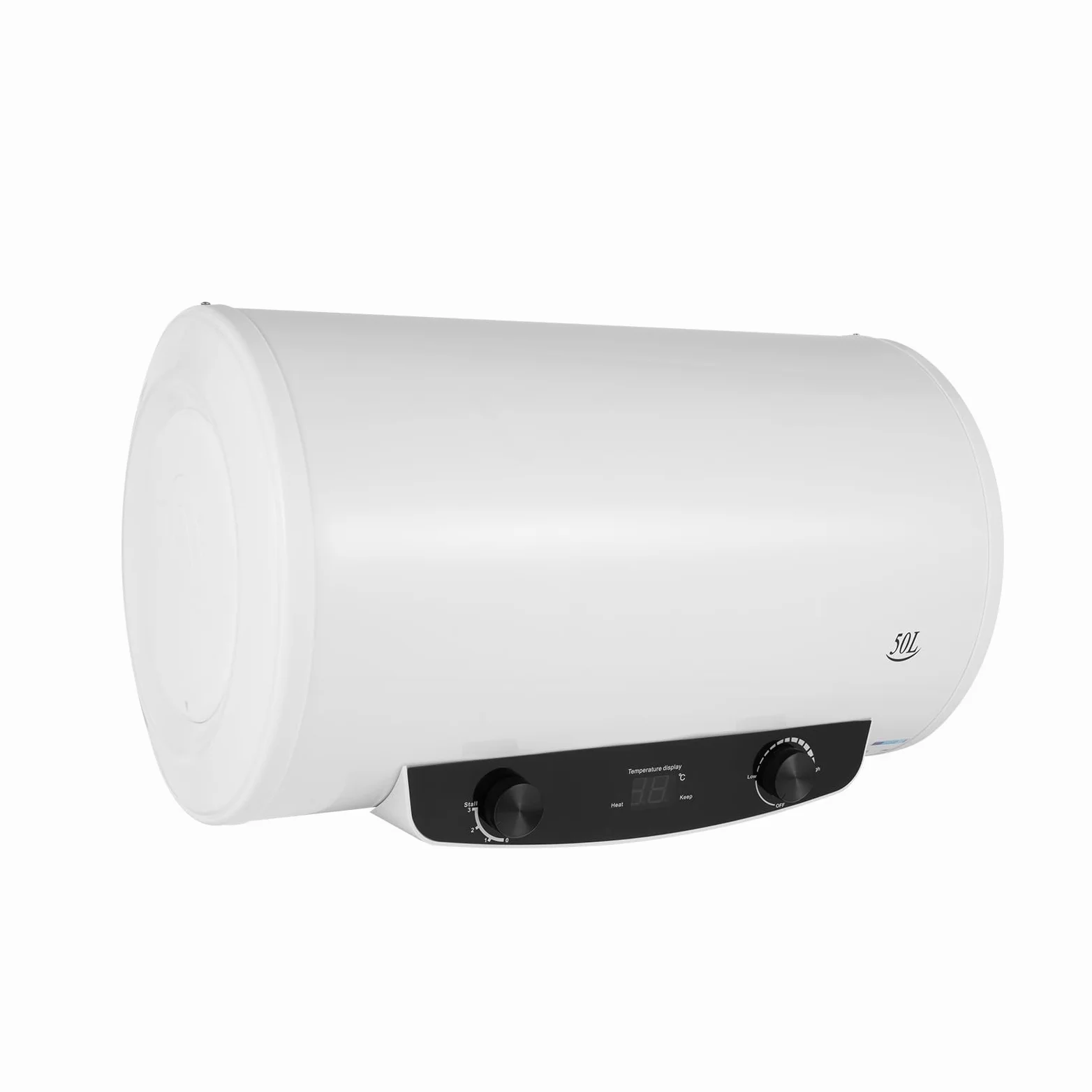Scaldabagno elettrico, orizzontale, piatto da 50 litri, funzionamento digitale, scaldabagno sotto il lavandino in cucina, bagno, lavanderia, soggiorno, automatico, bianco, 2000