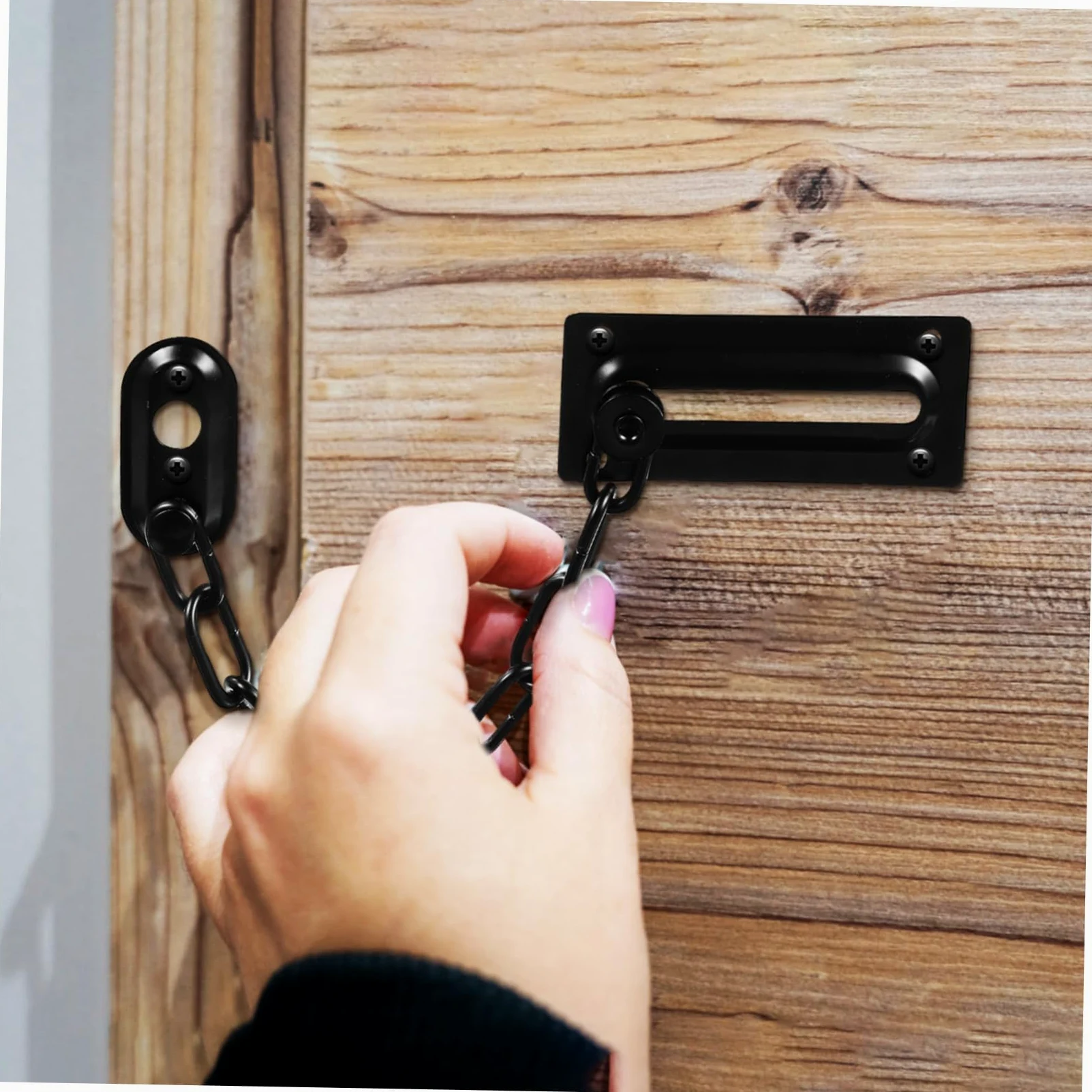 NUOBESTY 4pezzi Catena Sicurezza Per Porta in Acciaio Inossidabile Abbinate Chiusura Per Porte Interne Ingresso Serratura Resistente Per Case e Uffici