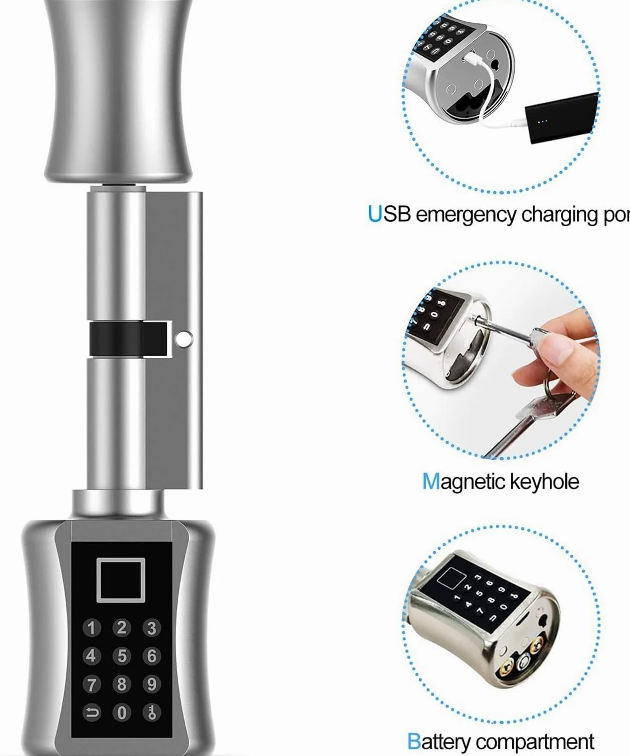 Serratura for impronta digitale di sicurezza elettronica for con codice Controllo APP Smart Life Anti-trapano Anti-Pick(A40 B40)