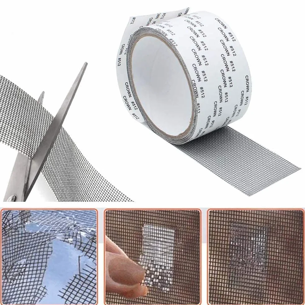 Nastro Adesivo Fibra Di Vetro Riparazione Zanzariere Schermo Patch Anti-zanzara Finestre Porte