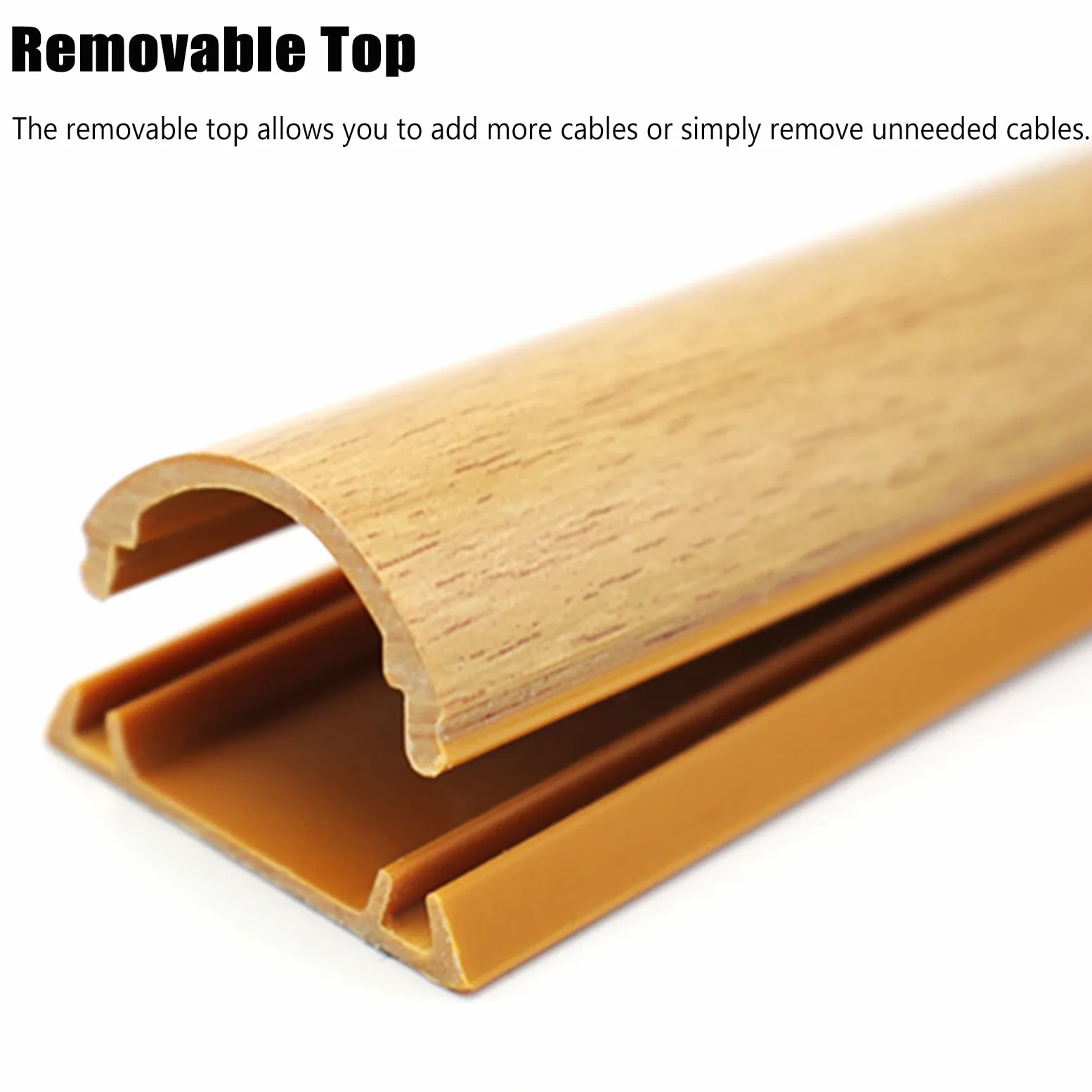 Passacavi Canale per La Gestione dei Cavi con Superficie Effetto Legno, Passacavi Autoadesivi per Pavimento/Parete, Copricavo in PVC(Style C,Model C)