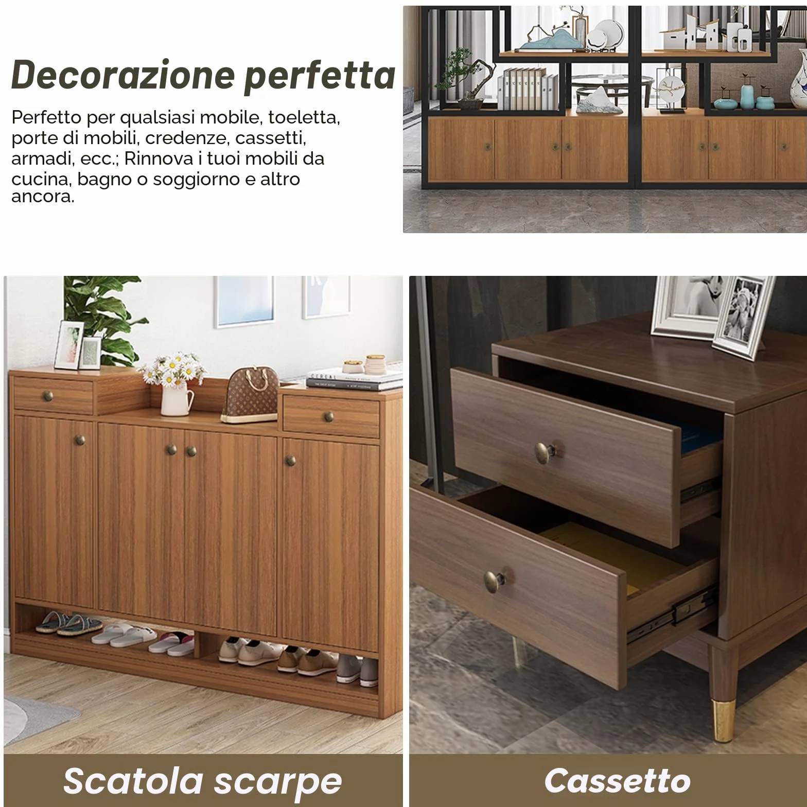 Pomelli per armadietti vintage 30 mm bronzo TsunNee