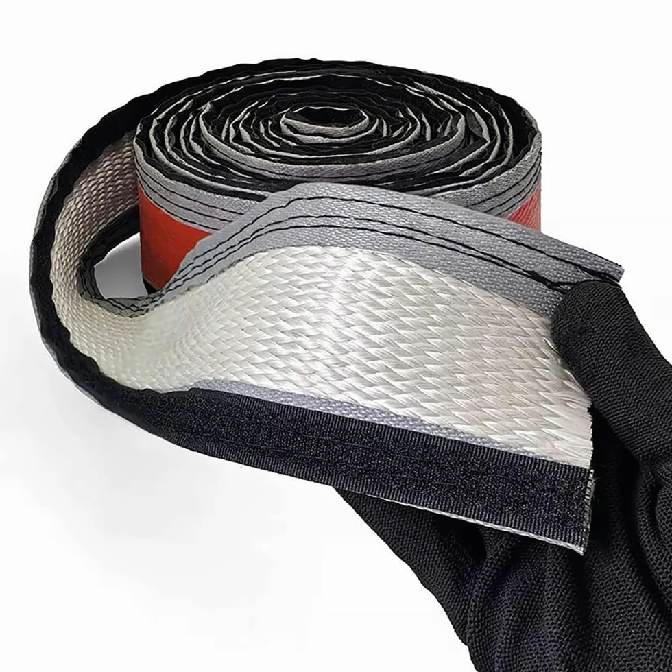 Guaina Protettiva for Cavi Resistente, Diametro Interno 15-60 Mm, Guaina Intrecciata in Fibra di Vetro Autoadesiva, Resistenza agli Acidi, for L'industria Chimica, 1 Metro(ID 20mm)