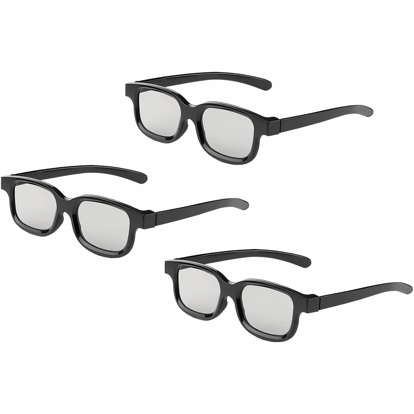 Occhiali 3D Reald, Occhiali 3D passivi circolari polarizzati non lampeggianti per il cinema in formato Reald occhiali 3D che supportano la TV e il cinema 3D（Confezione da 3）