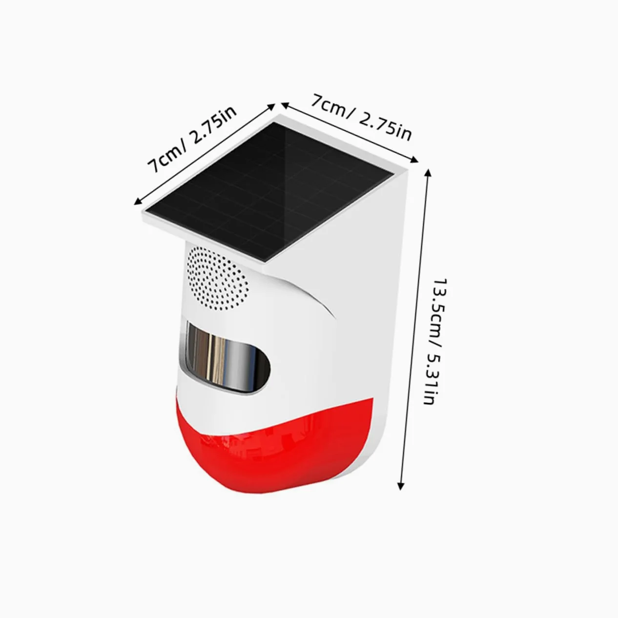 HOMSFOU Rilevatore Infrarossi Esterno Solare, Allarme Casa Ip67, senza Fili, in ABS e Materiale Semiconduttore, per Sicurezza di Giardino e Casa