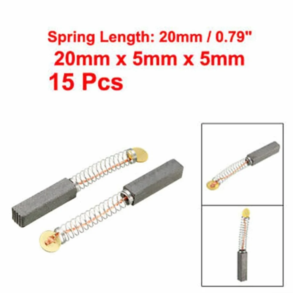 Zestaw szczotek węglowych 15 sztuk 20 mm x 5 mm x 5 mm do silników elektrycznych