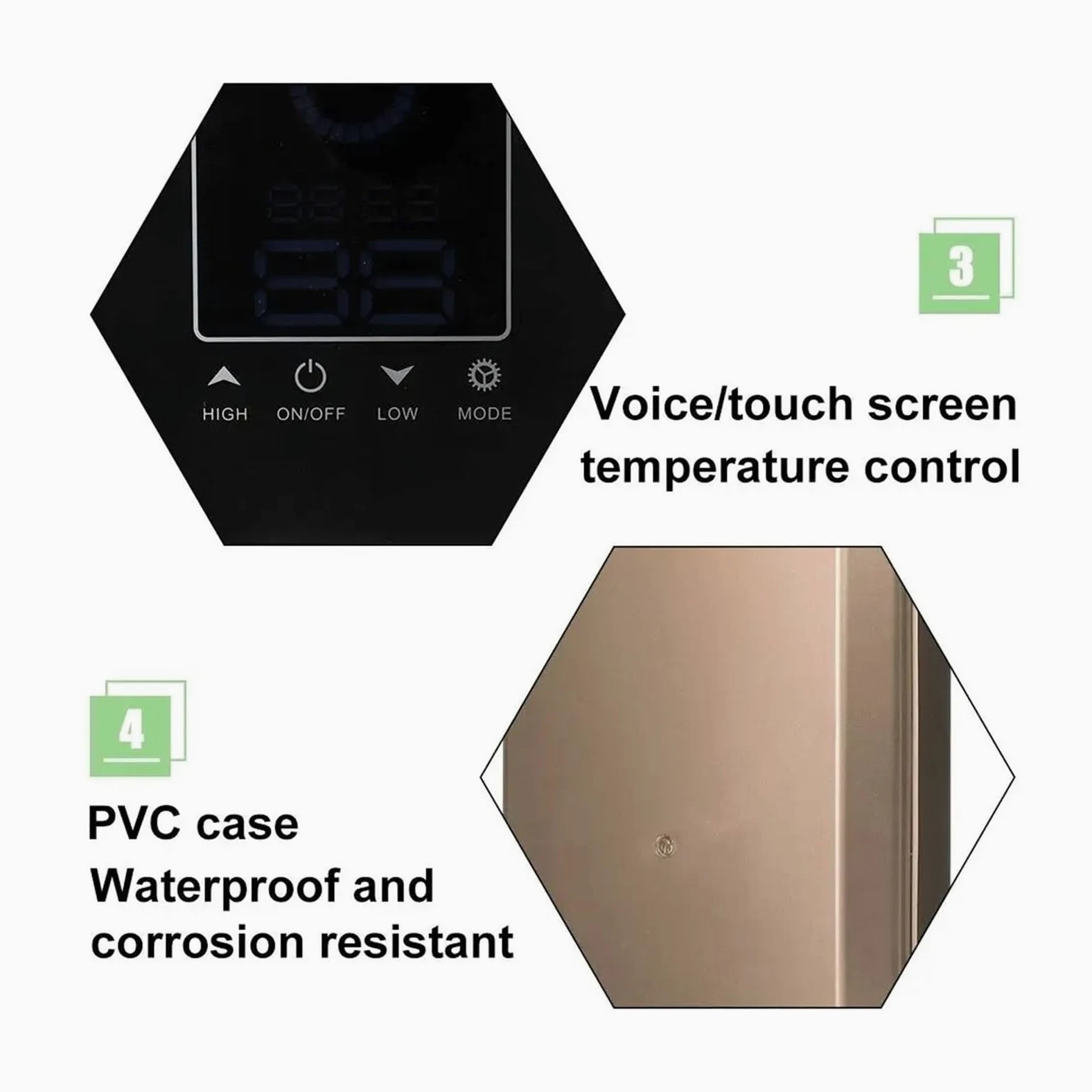 Scaldabagno Elettrico Digitale LCD Da 8500 W. Controllo Vocale Toccante. Scaldacqua Istantanei Senza Serbatoio A Temperatura Costante riscaldare rapidamente(Gold)