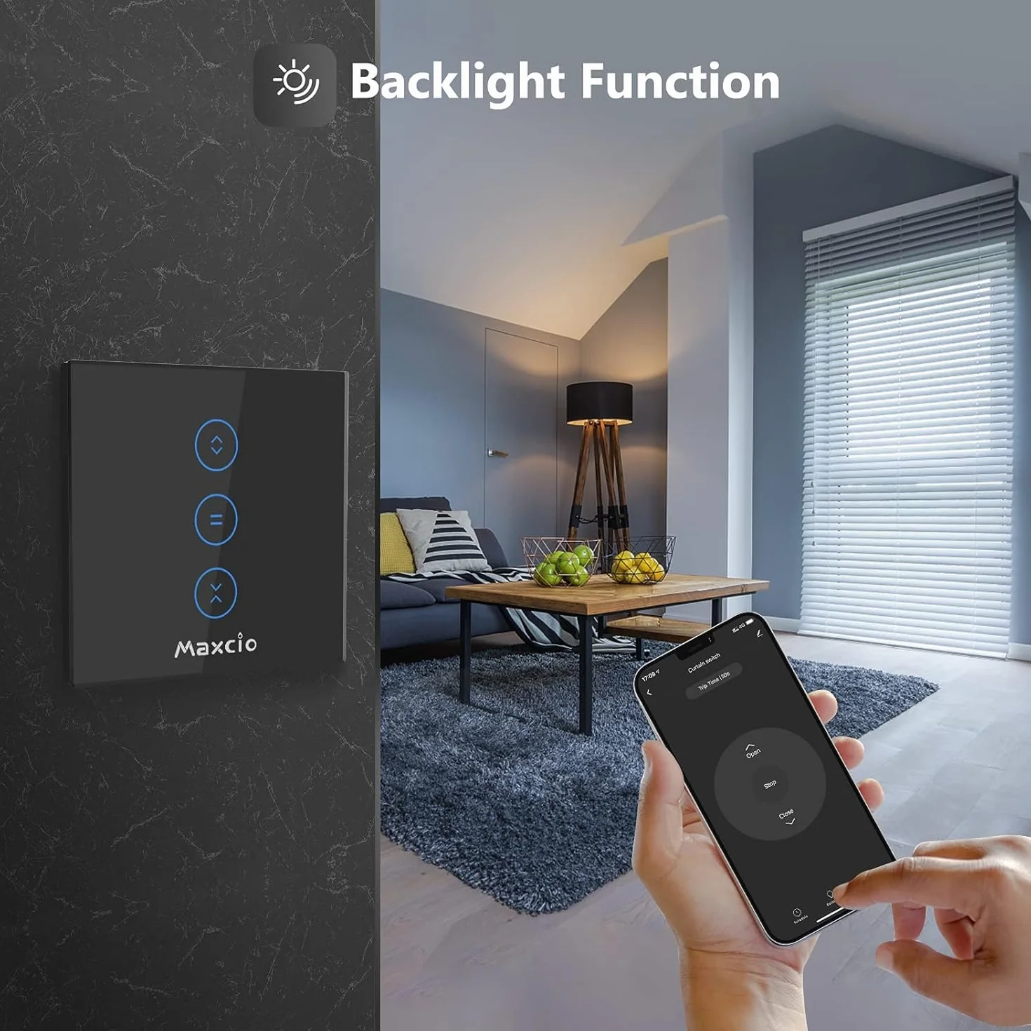 Interruttore Tapparelle WiFi, Maxcio Smart Switch per Tapparelle Elettriche, Compatibile con Alexa e Google Home, APP Controllo, interruttore WiFi per Persiane Avvolgibili e Tende