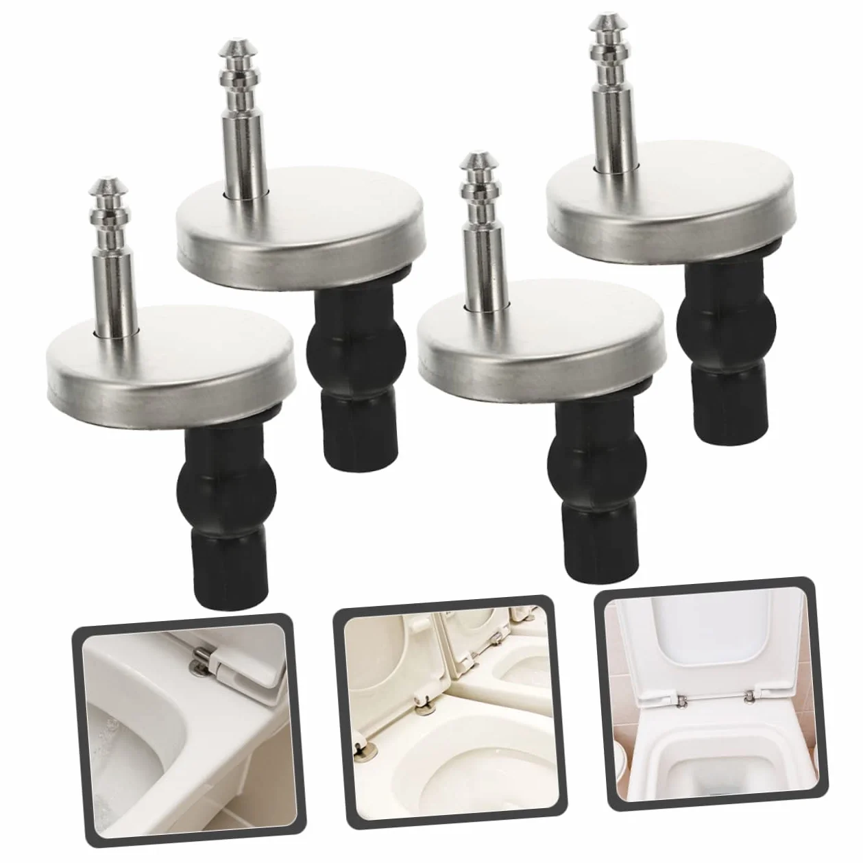 Set 4 Pezzi Bulloni e Dadi di Fissaggio in Acciaio Inox per Sedile Wc, Raccordi a Sgancio Rapido