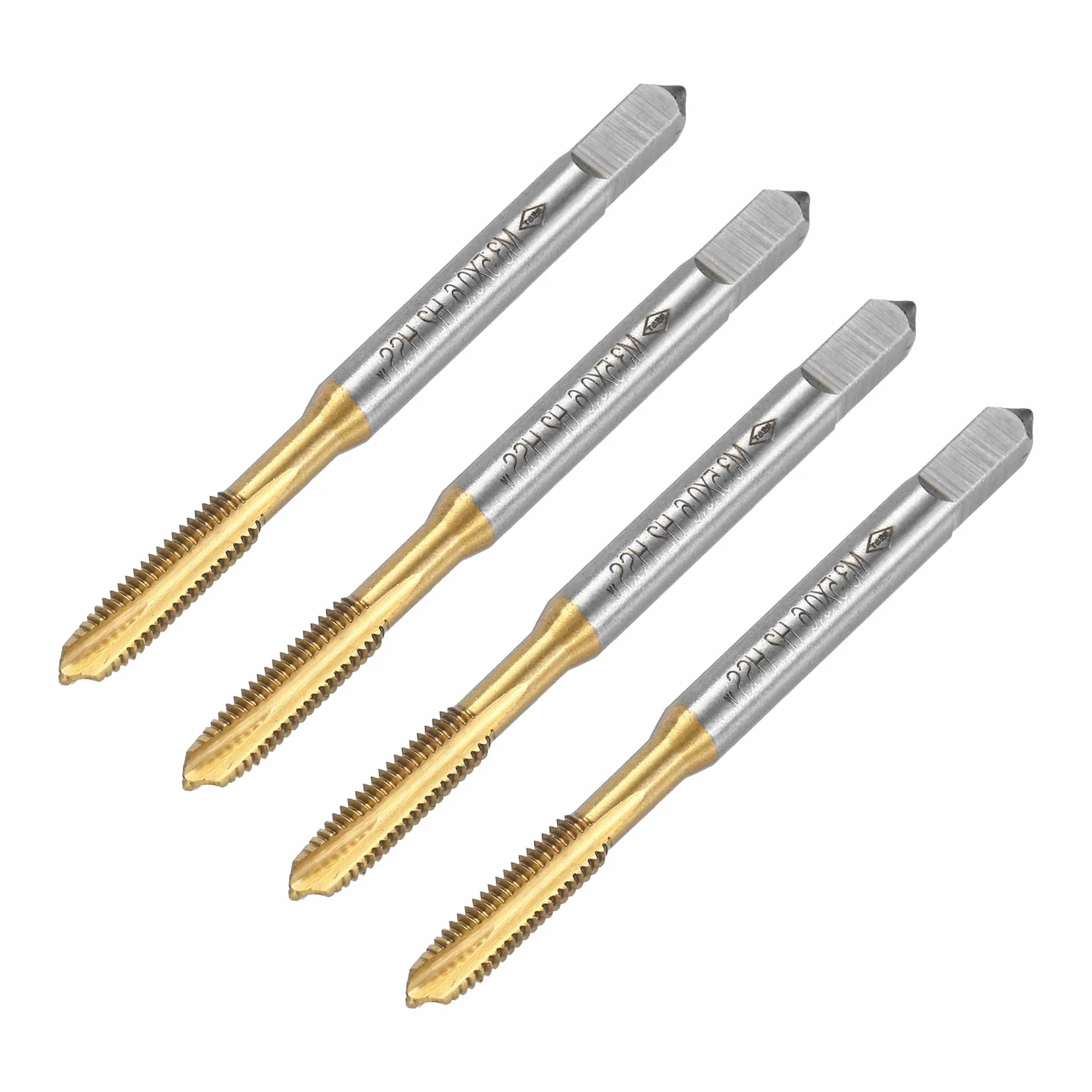 QUARKZMAN 4pcs Maschi a Punta Spirale M3.5 x 0.6 Filettatura Metrica Acciaio HSS 6542 Rivestito Titanio