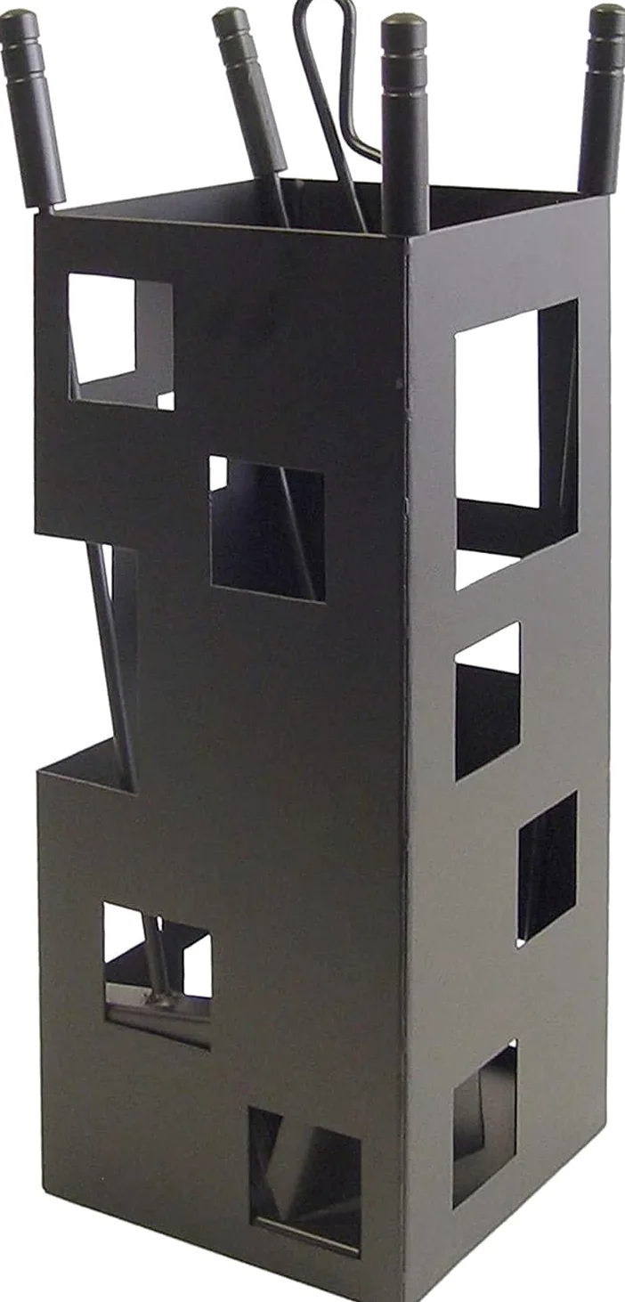 Set di attrezzi per caminetto 5 pezzi set di strumenti per camino con manico nero in ferro battuto grande set di attrezzi per fuoco camino e braciere esterno