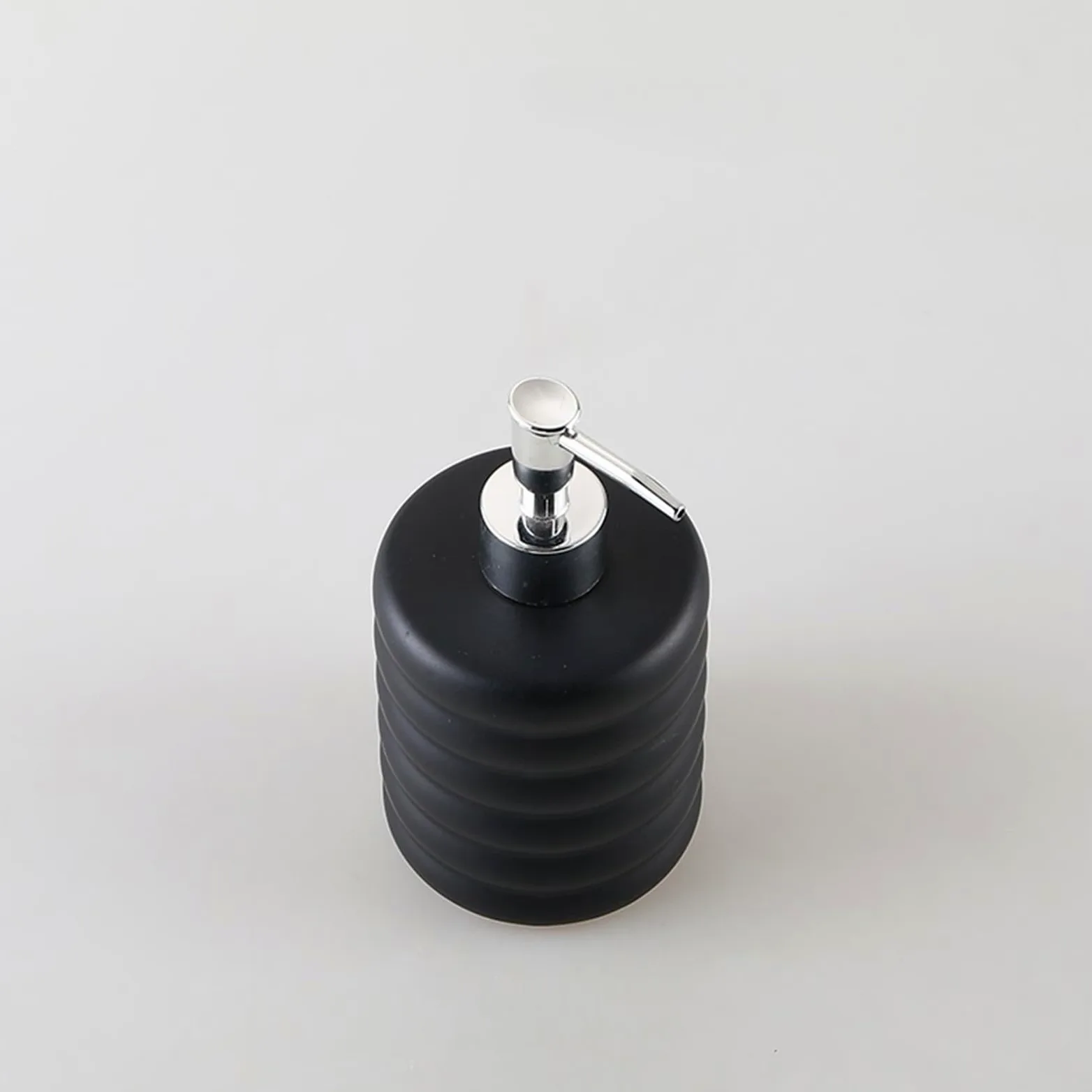 dispenser per sapone, Distributore di sapone, distributore da cucina, 16,9 once, piccolo, moderno in ceramica opaca a strisce