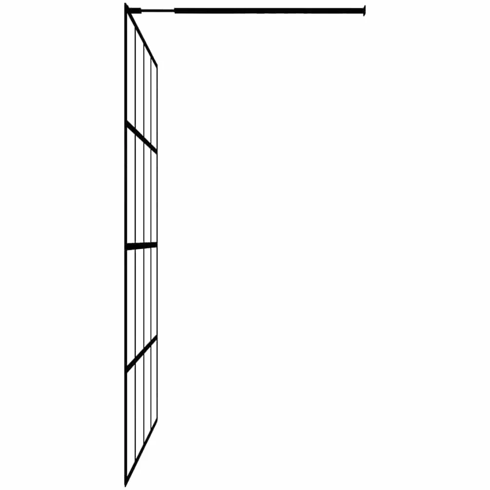 Parete doccia walk-in in vetro di sicurezza trasparente, 118 x 190 cm, con profilo in alluminio e asta di supporto regolabile in acciaio inox per paraspruzzi e stabile box doccia in bagno