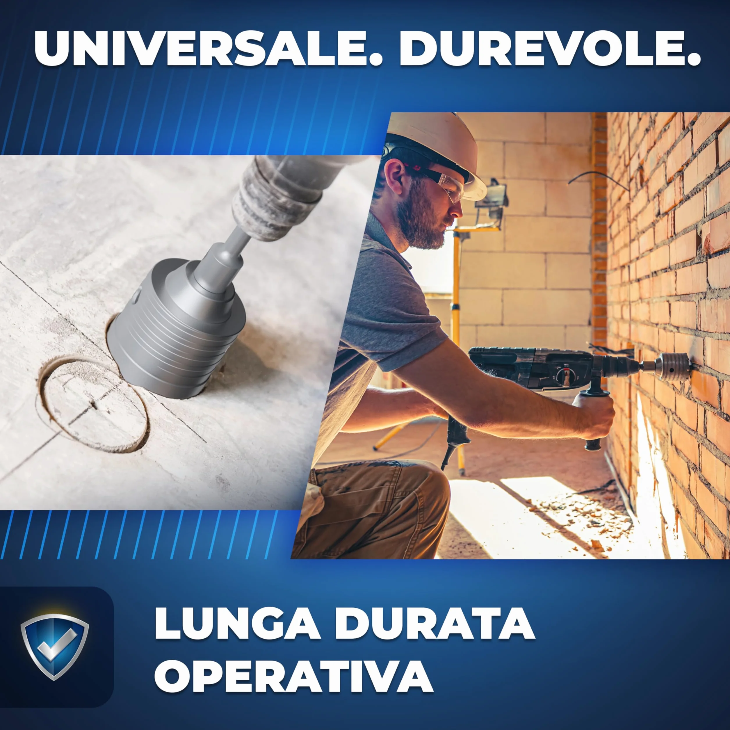 S&R Fresa a Tazza per Muro Cemento Ø 68mm Corona Diamantata Carotatrice a Secco SDS PLUS
