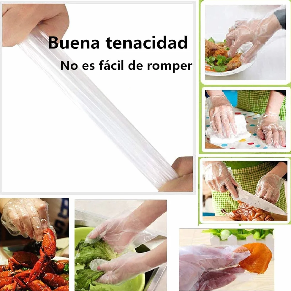 Guanti usa e getta in plastica trasparente in polietilene PE 2000 pezzi per cucinare, pulire, tinte capelli